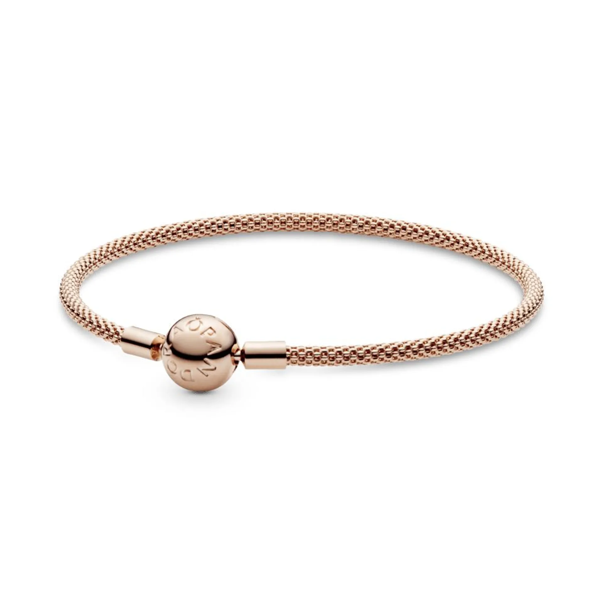 Brazalete de malla Pandora Moments en Recubrimiento en Oro Rosa de 14k