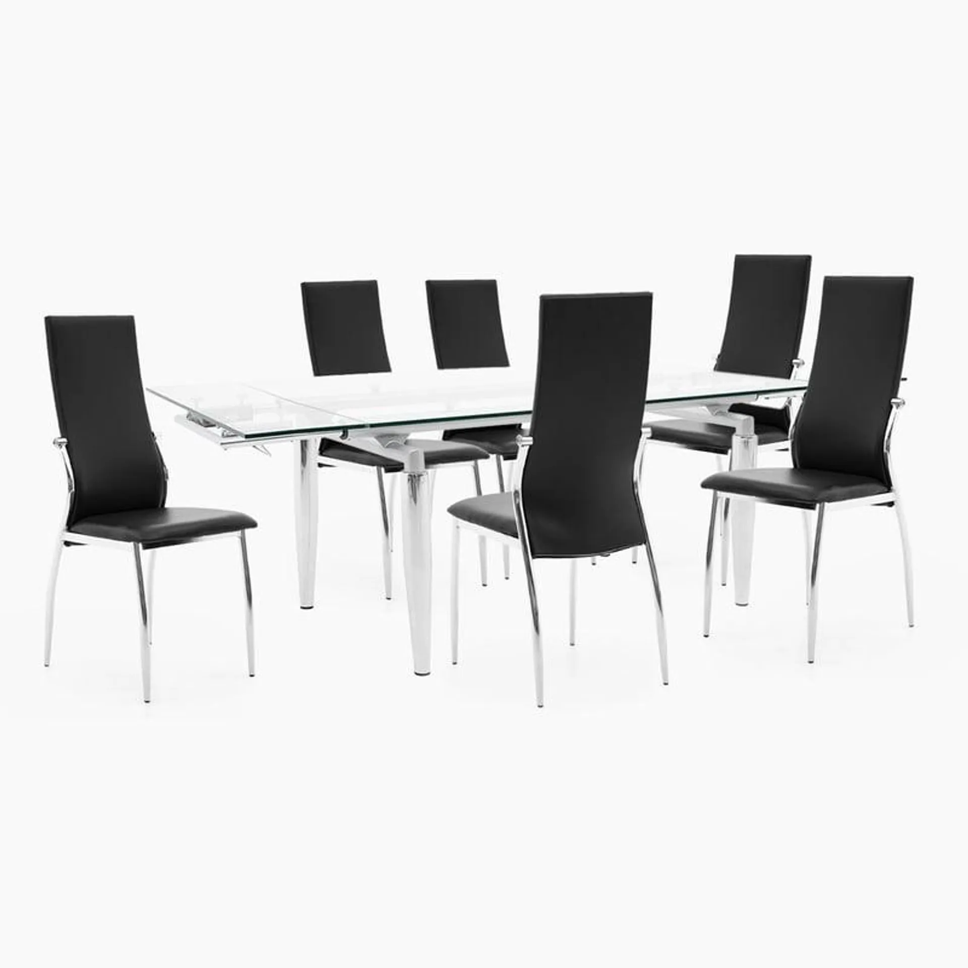 Juego De Comedor Linear 6 Sillas Negro