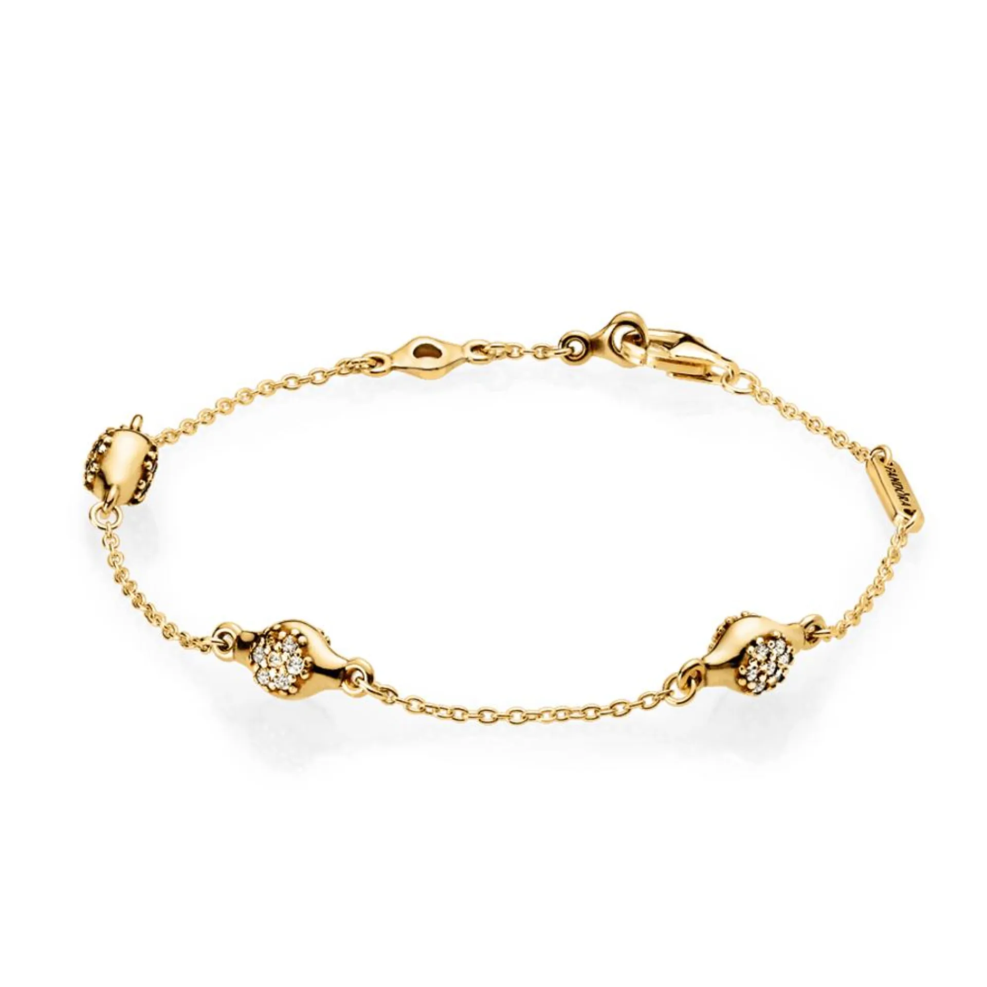 Brazalete Recubrimiento en Oro de 14k Cápsulas de amor modernas de pavé