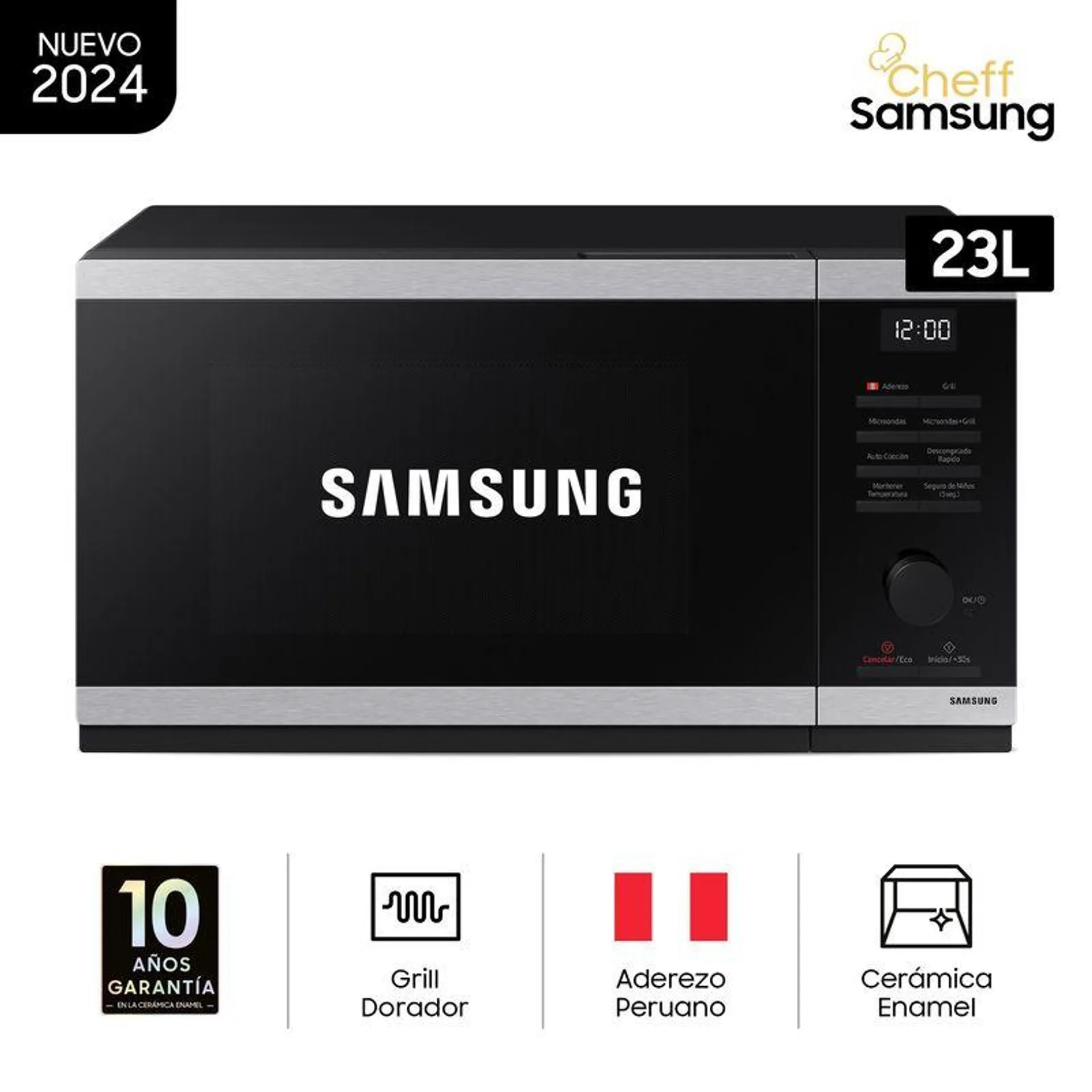 Microondas Samsung Mwo Grill 23L Inoxidable