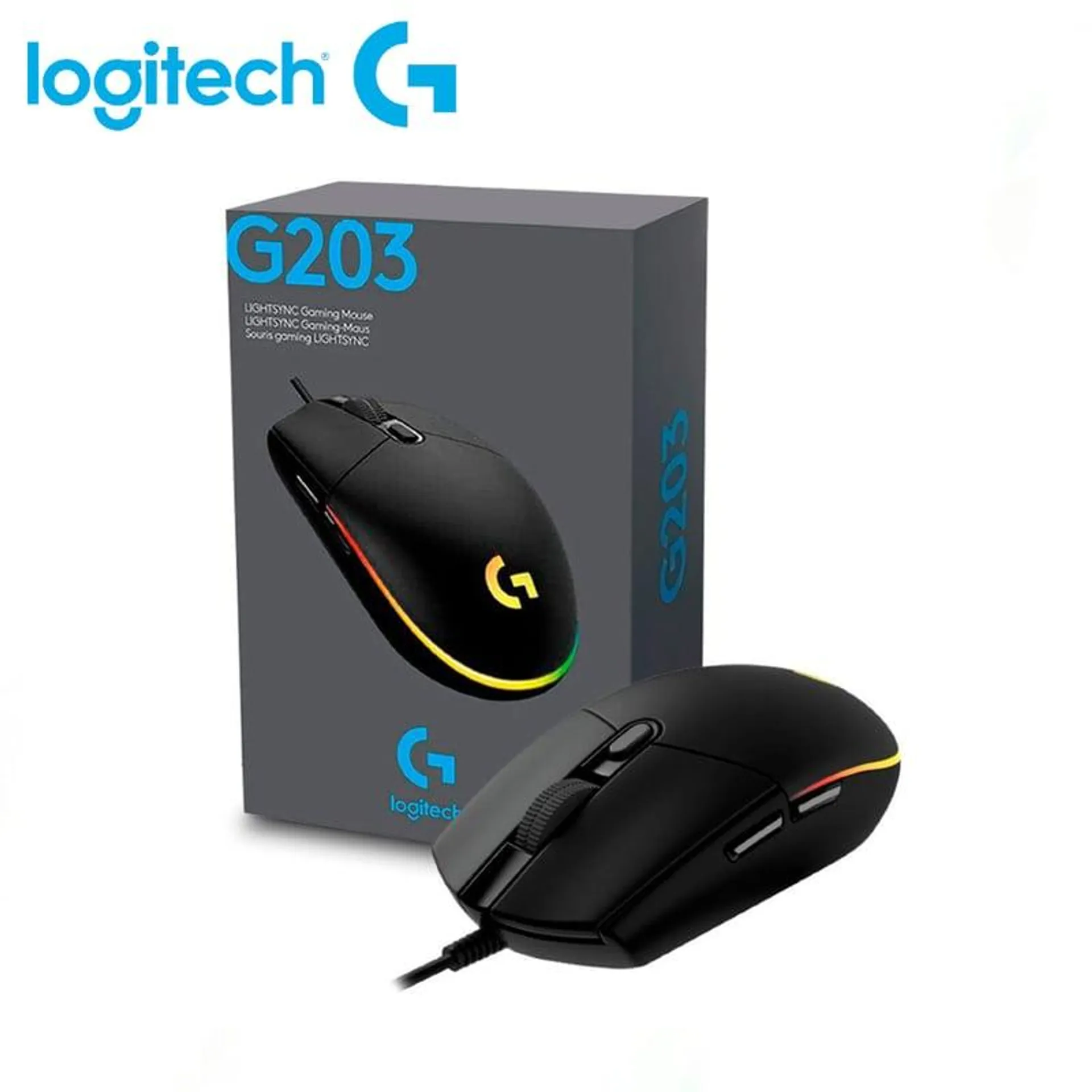 Mouse logitech g203 lightsync rgb negro black