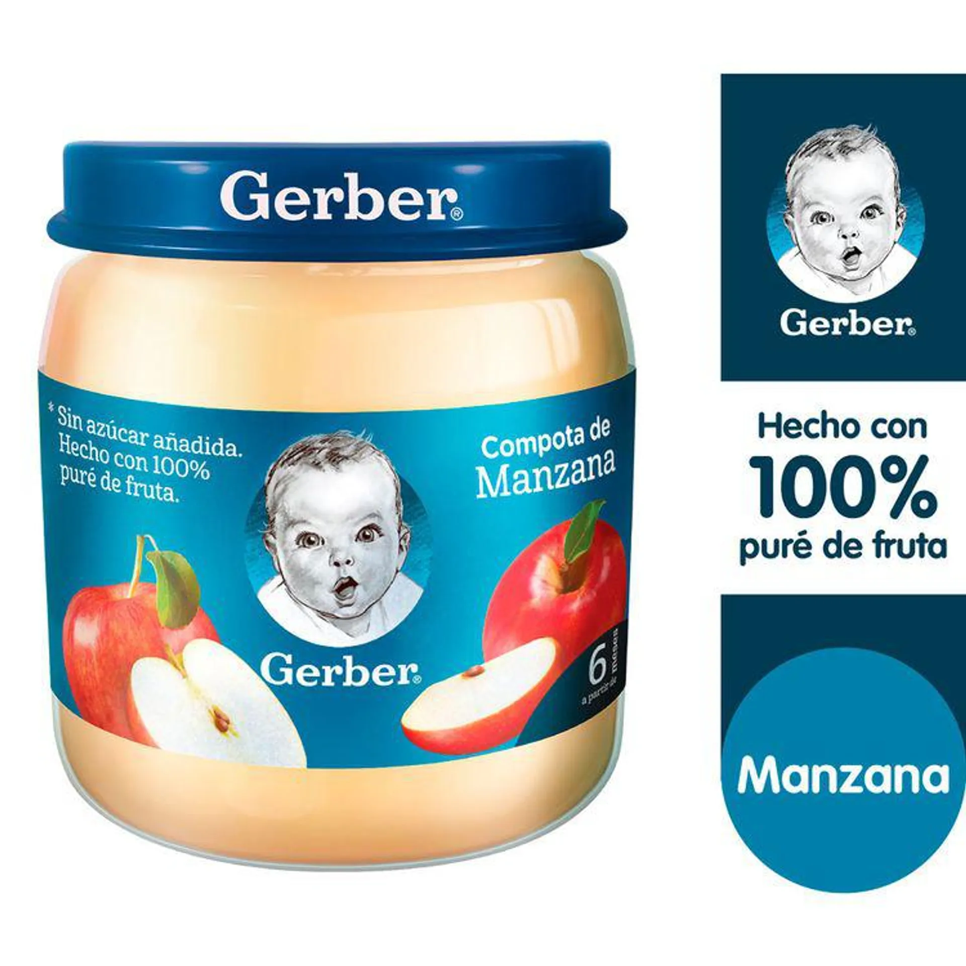 Compota de Manzana Gerber Frasco 113 g