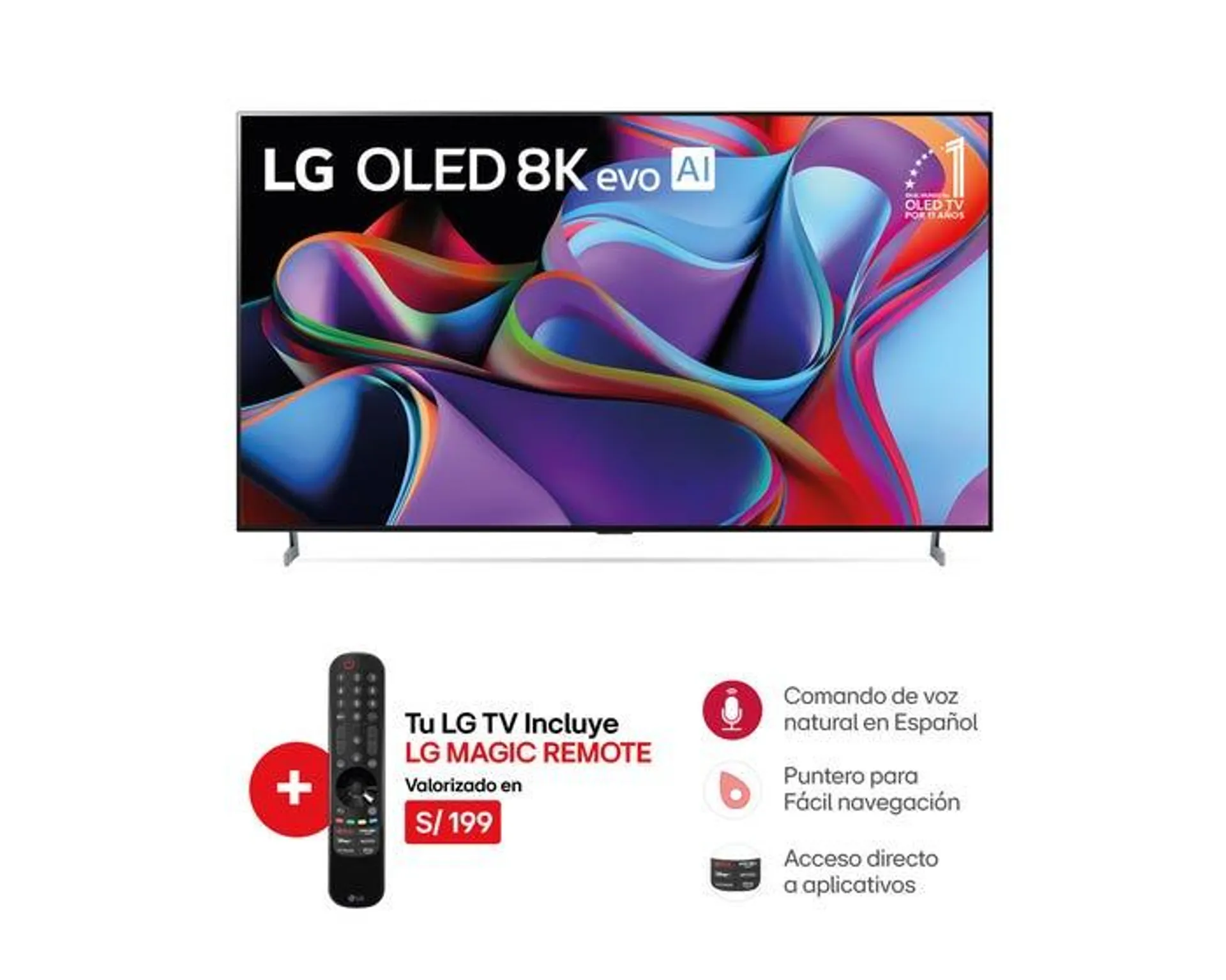 Televisor LG Smart TV 77" OLED evo 8K ThinQ AI OLED77Z3PSA