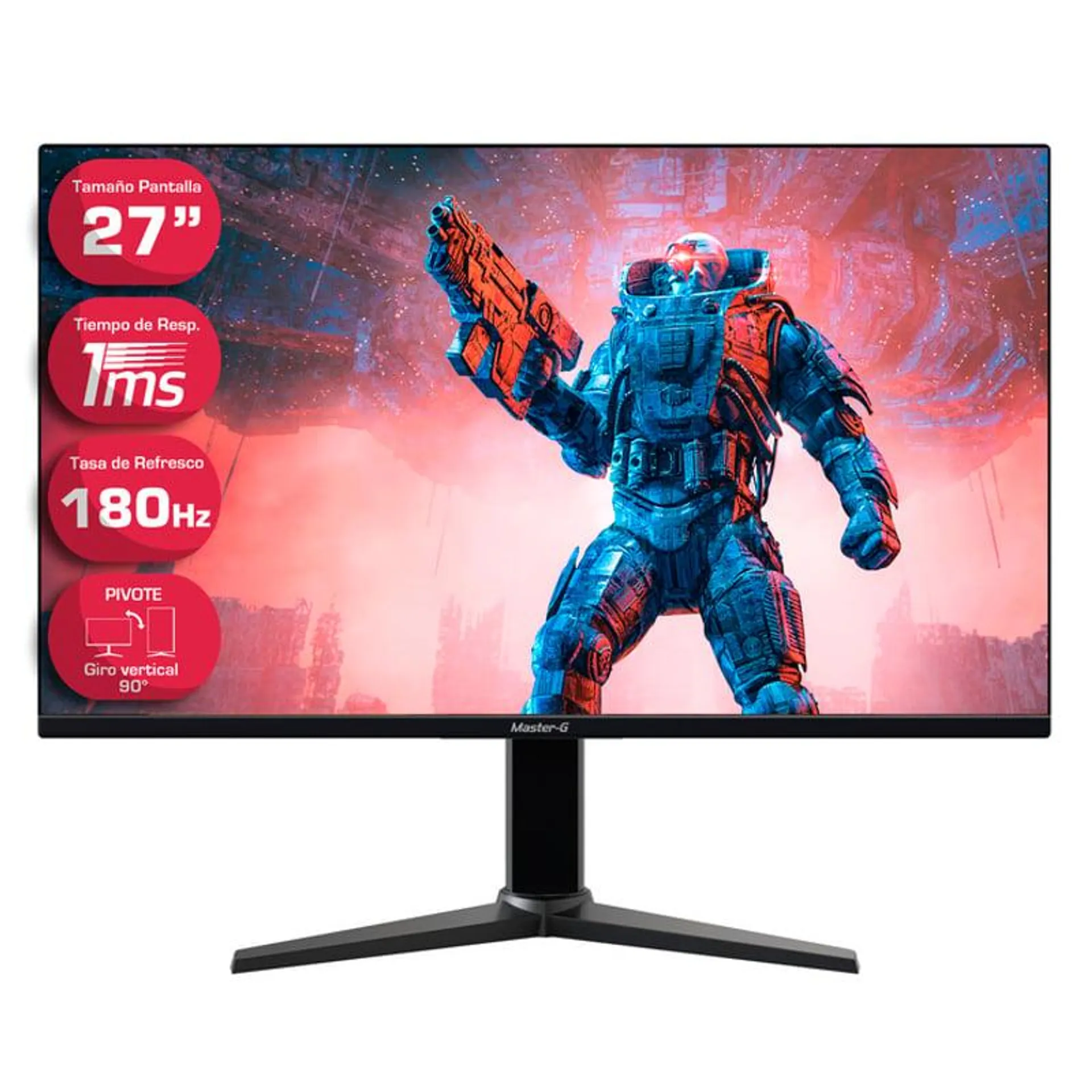 Monitor Gamer 27 Full HD IPS Posición Vertical 180Hz 1Ms