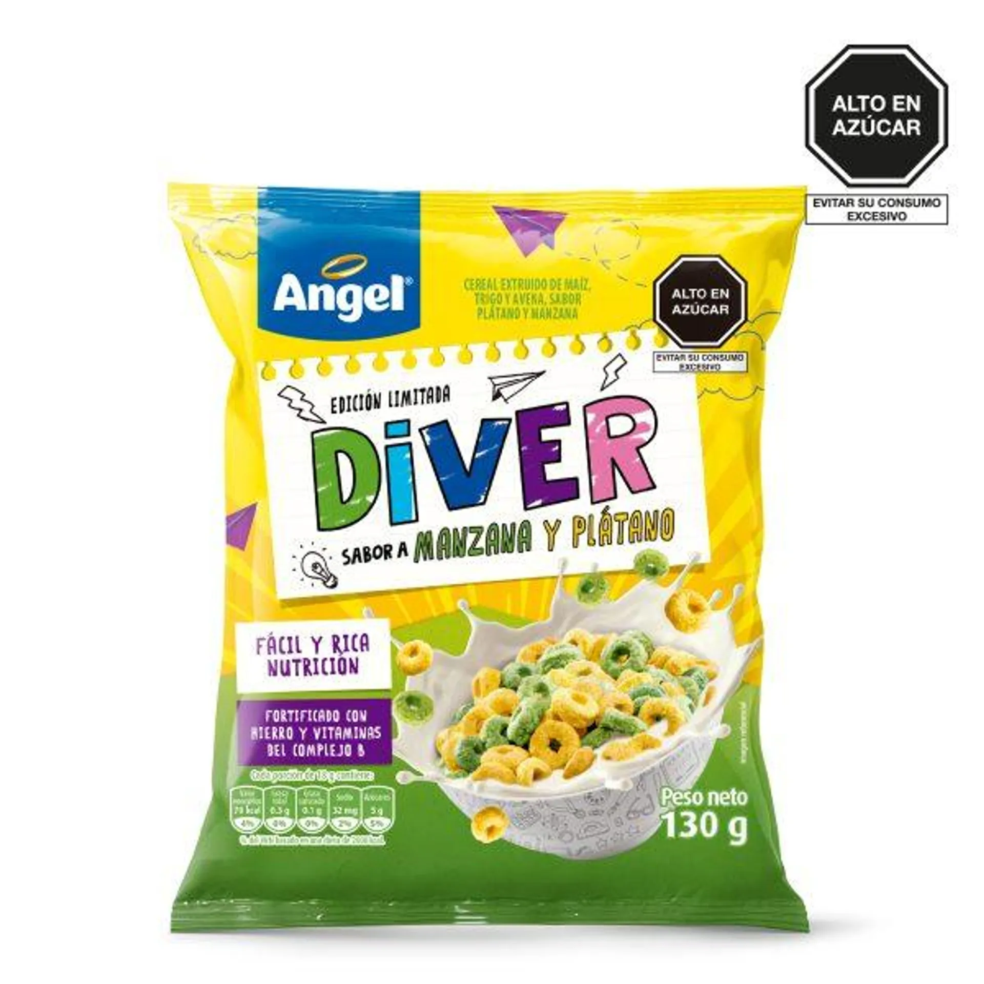 Diver Sabor a Manzana y Platano Bolsa x 130gr