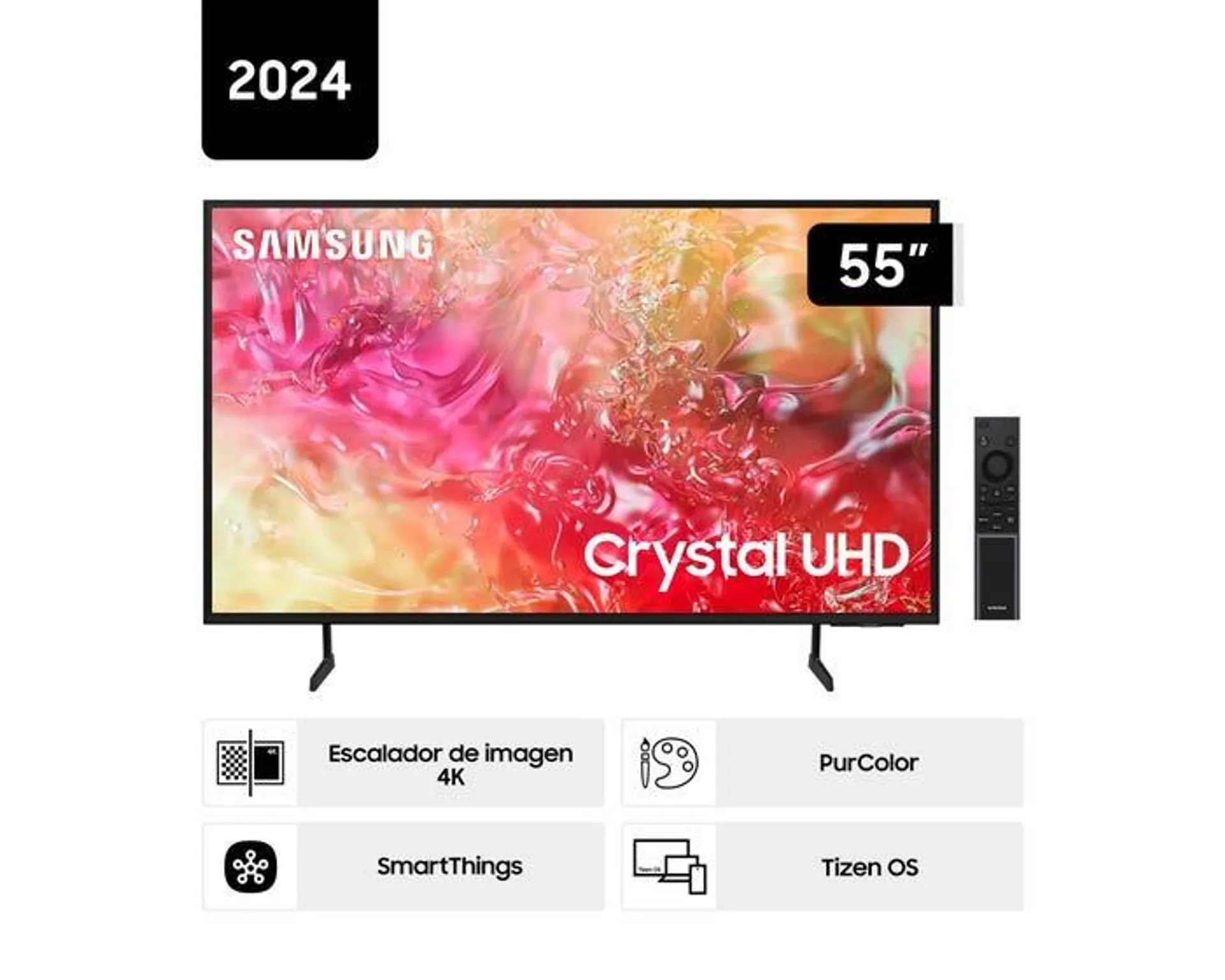 Televisor Samsung Smart TV 55" Crystal UHD 4K UN55DU7000GXPE