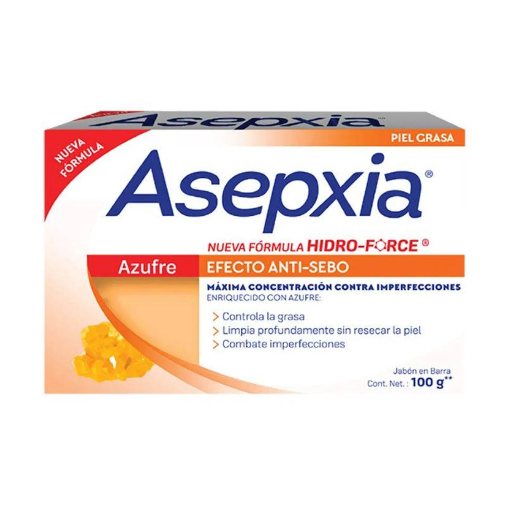 Asepxia Azufre Efecto Anti Sebo Jabón en Barra - Barra 100 g