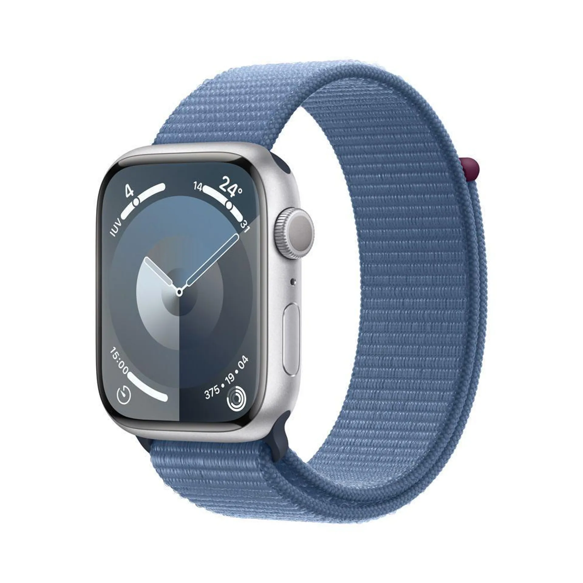 Apple Watch Series 9 GPS - Caja de aluminio plata 45 mm - Correa Loop deportiva azul invierno