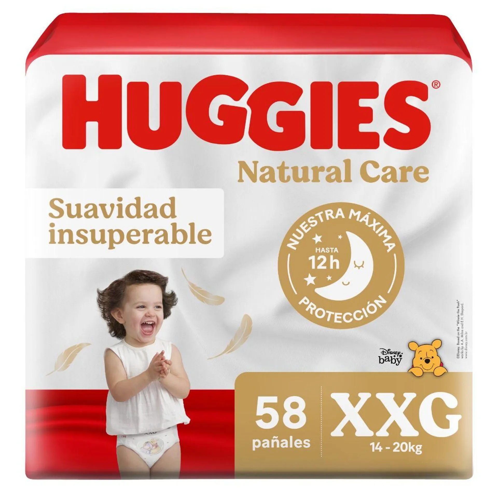 Pañales Huggies Natural Care Bigpack Talla XXG - Bolsa 58 UN