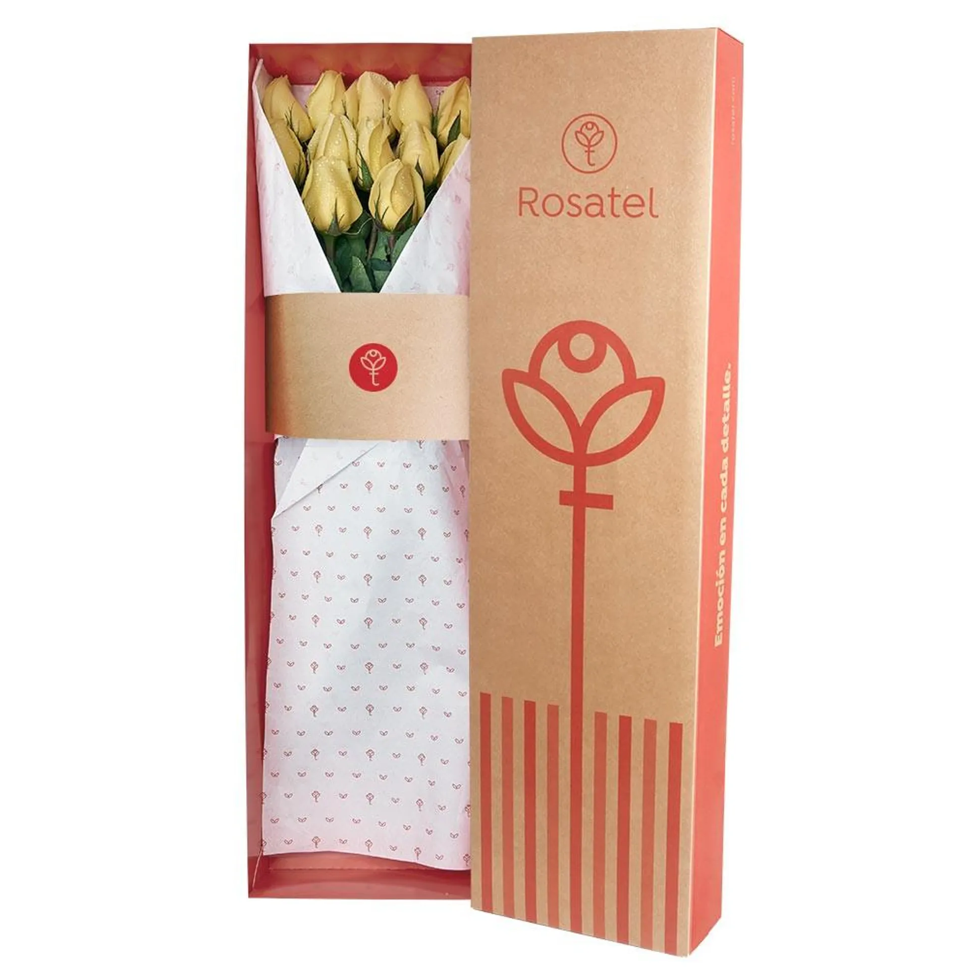 Caja Natural con 12 Rosas