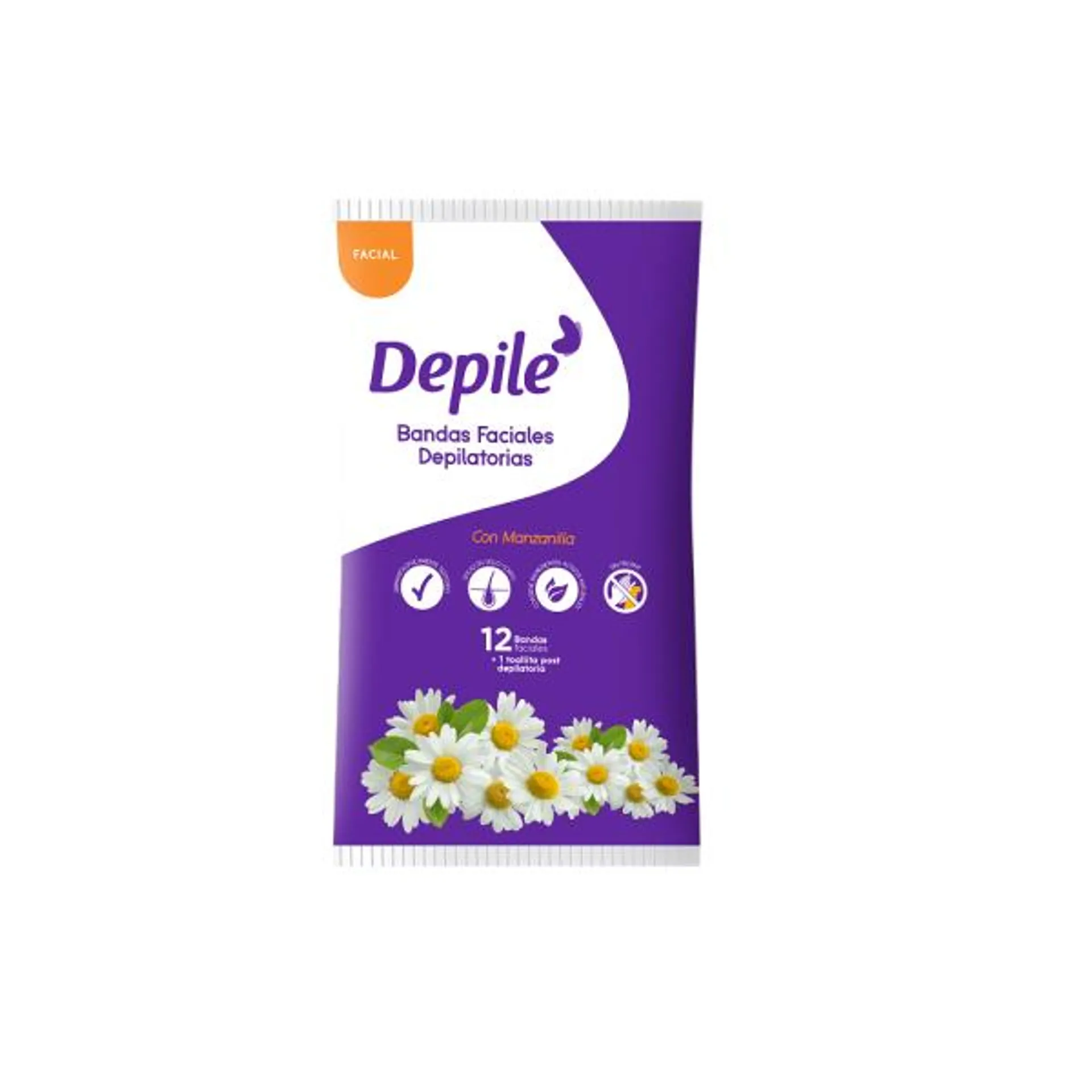 Bandas Depilatorias Faciales DEPILÉ Manzanilla Paquete 6un