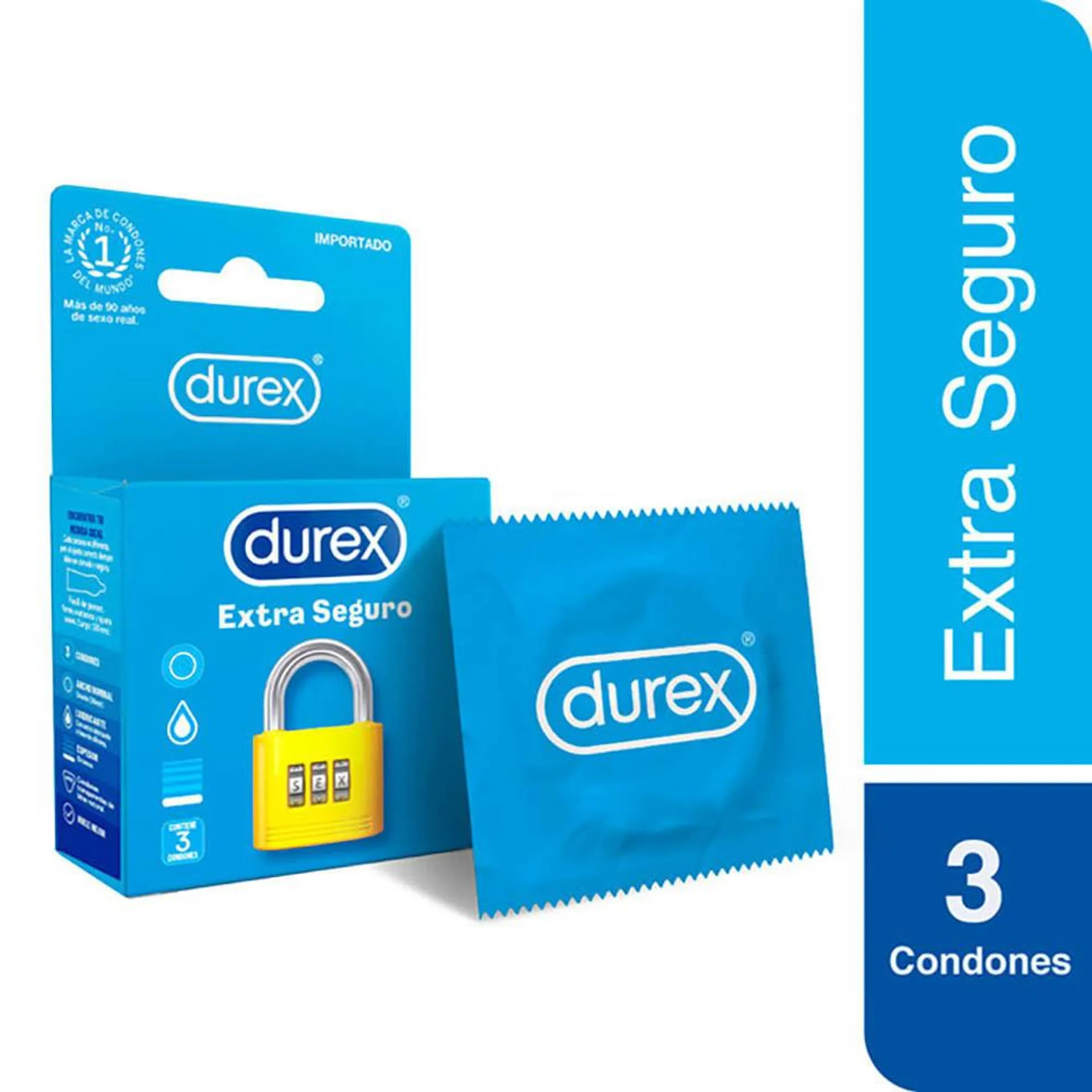 Durex Extra Seguro Preservativos - Caja 3 und