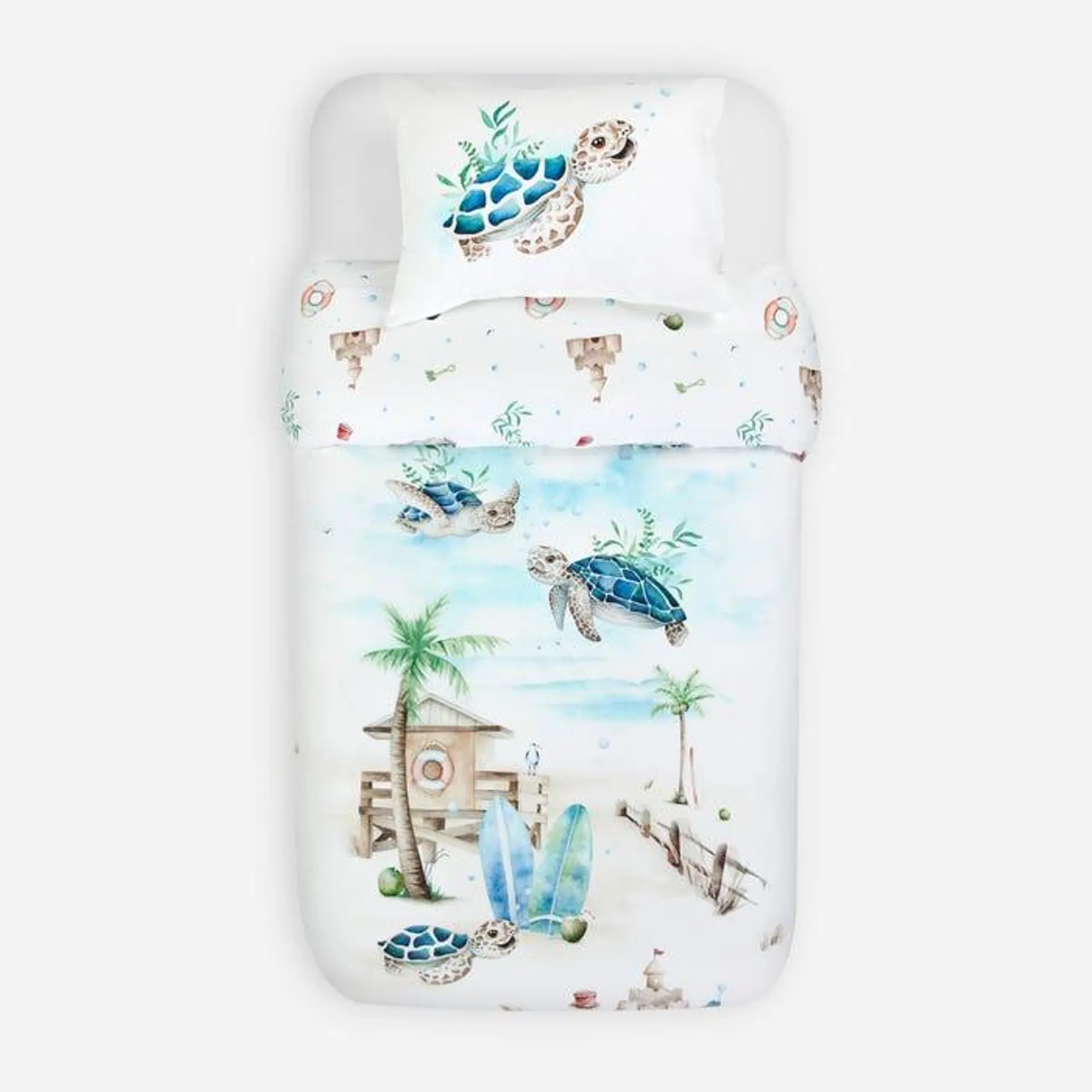 Funda Plumón Algodón Kids Reversible Hawaii