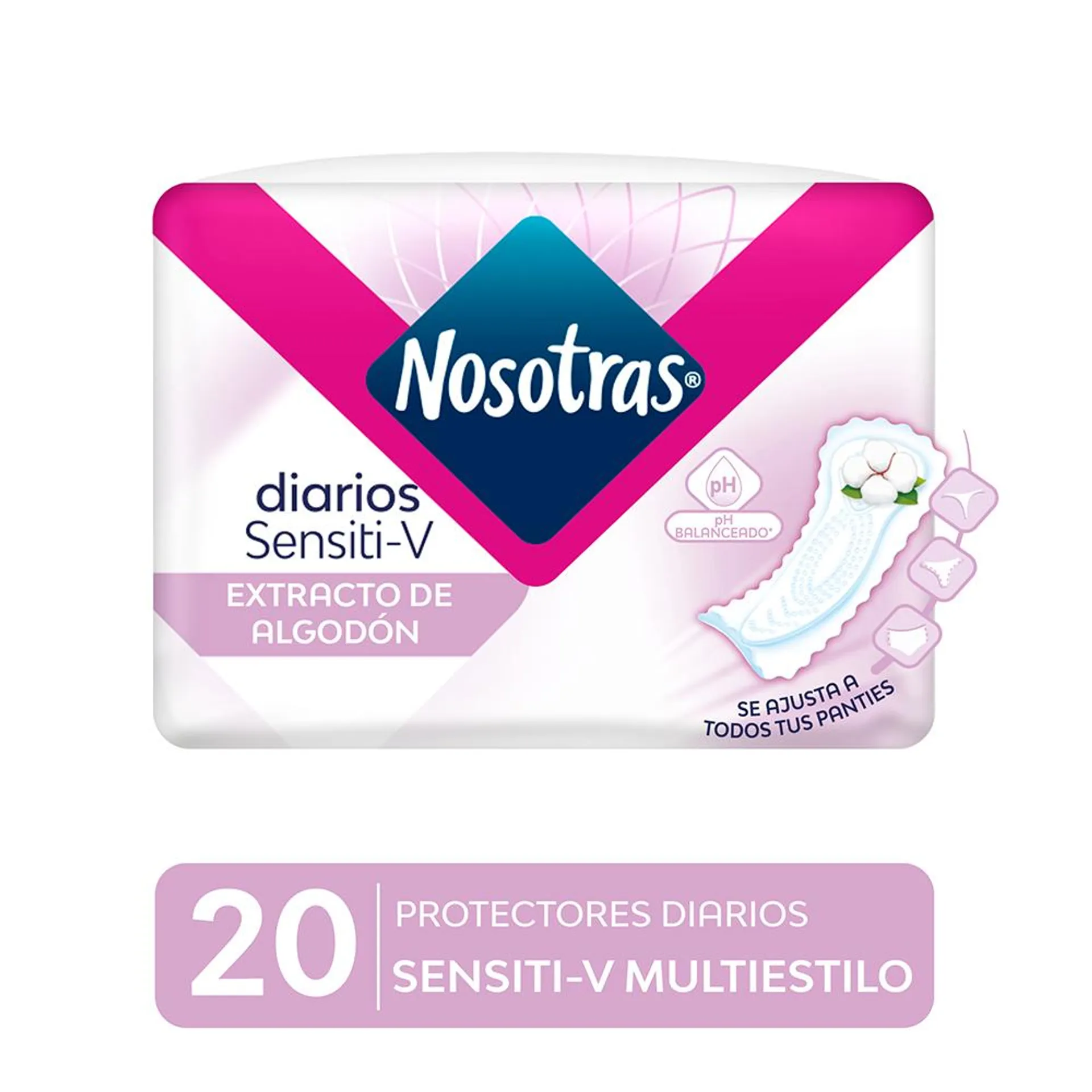 Nosotras Sensiti-V Multiestilo Protectores Diarios x 20 Unidades