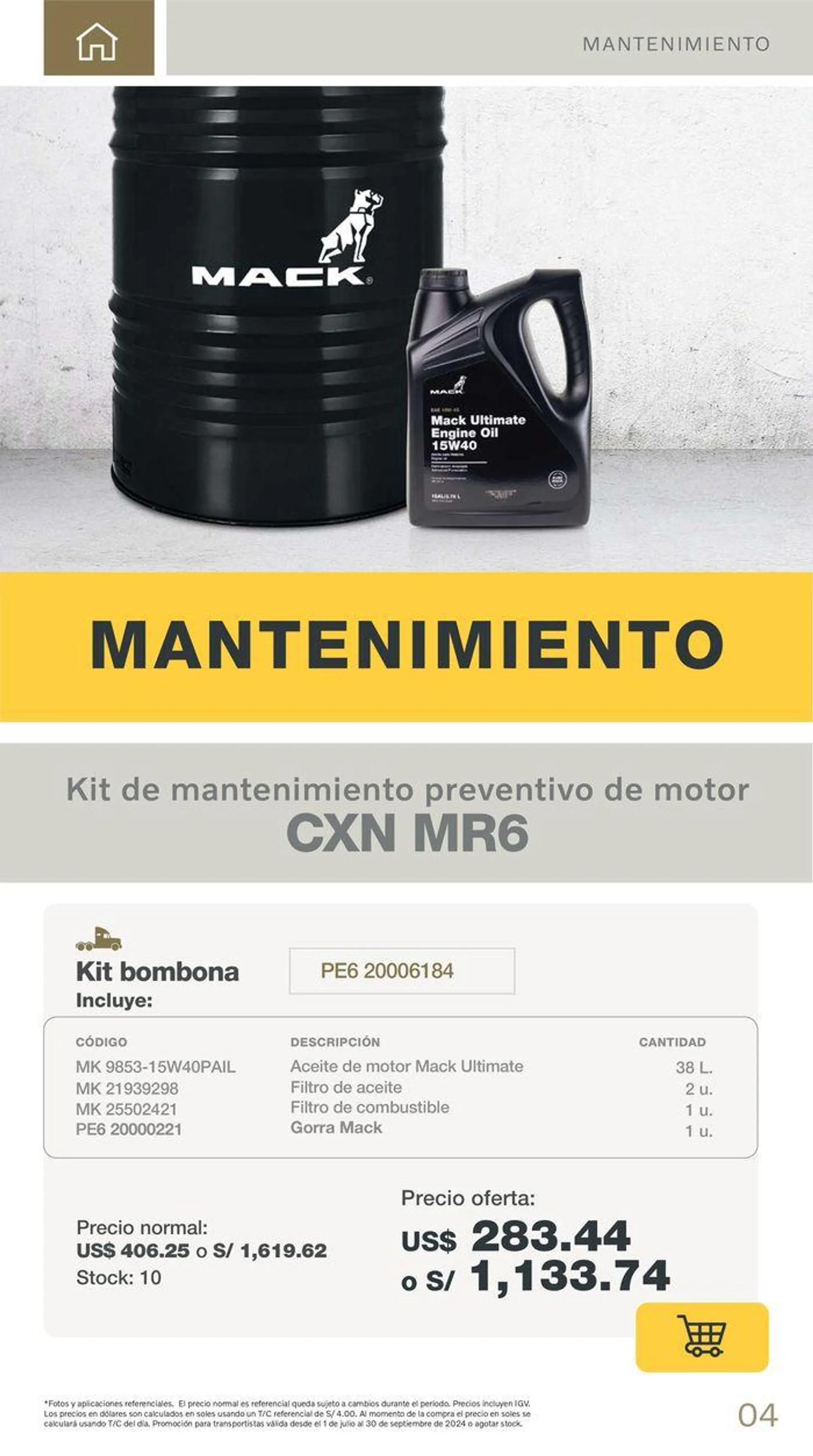 Catalogo de Promociones de repuestos, filtros y lubricantes  10 de julio al 30 de setiembre 2024 - Pag 4