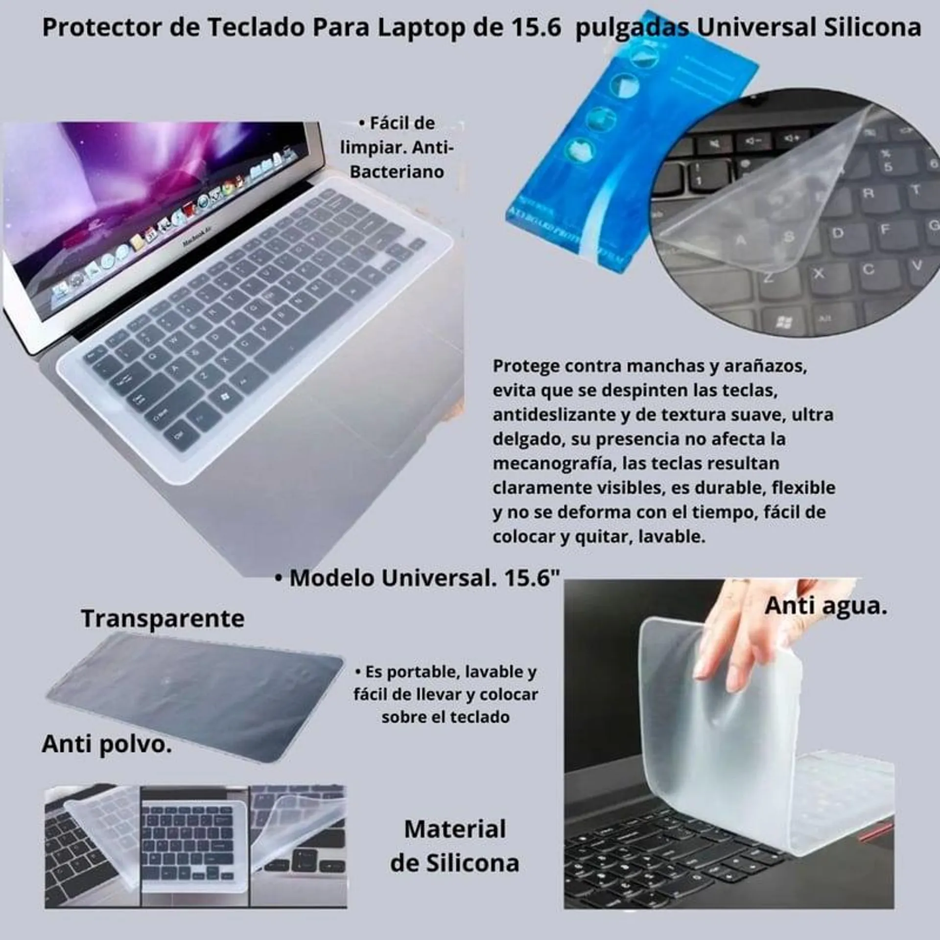 Protector de Teclado Para Laptop de 15.6