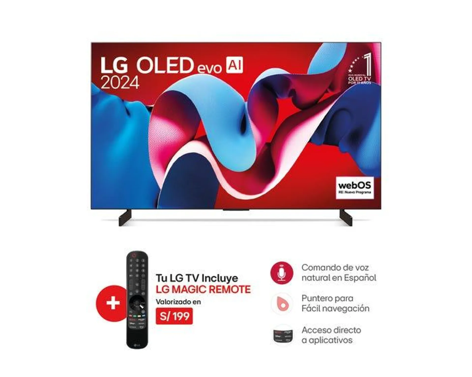 Televisor LG Smart TV 42" OLED evo 4K UHD OLED42C4PSA (2024)