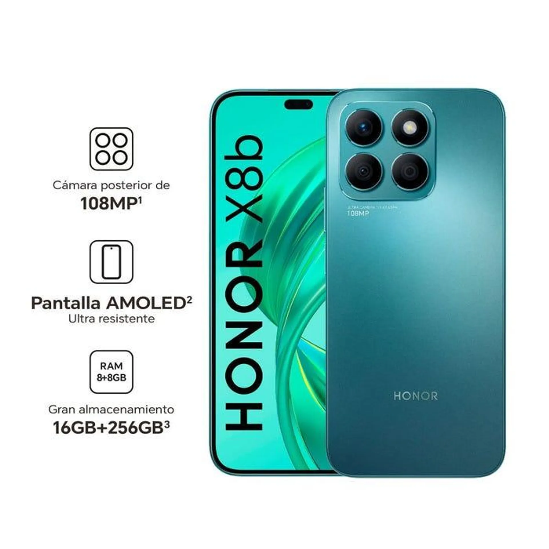 Celular Honor X8b LILY-L33C 8GB 256GB 6" Cyan Lake