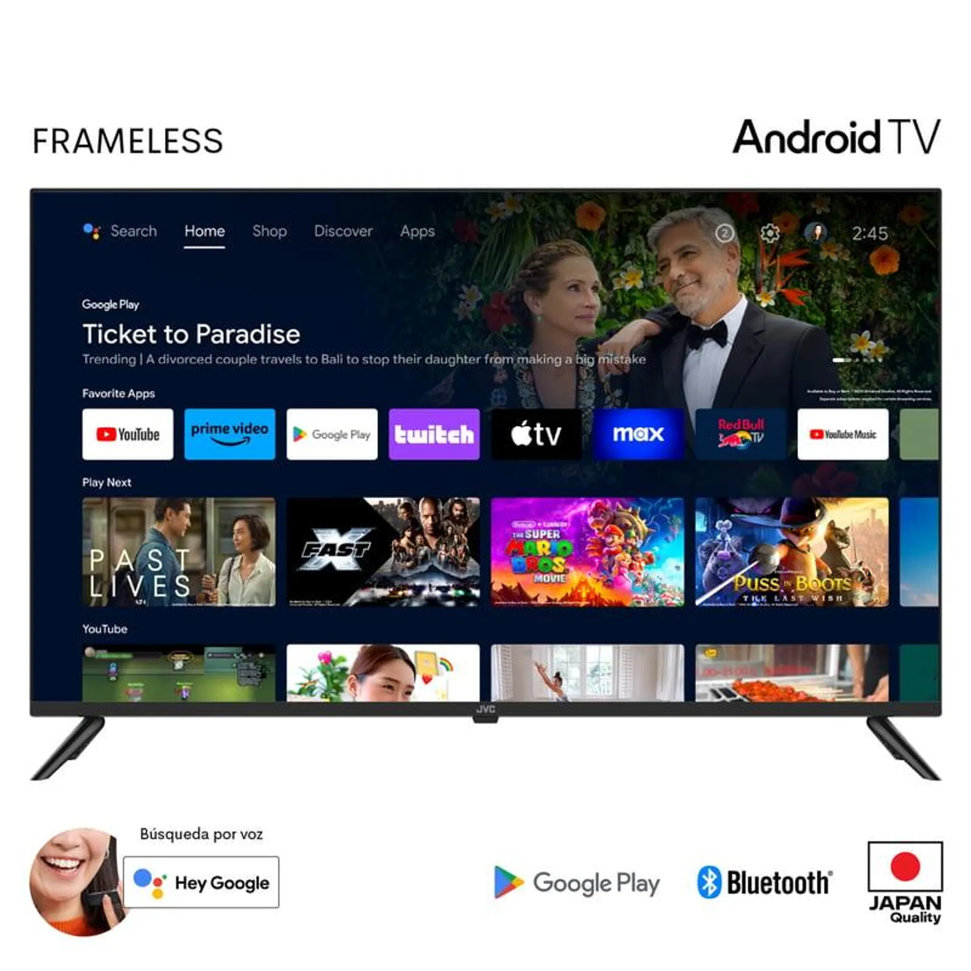 Televisor JVC LED 43'' 4K UHD Android TV LT-43KB628