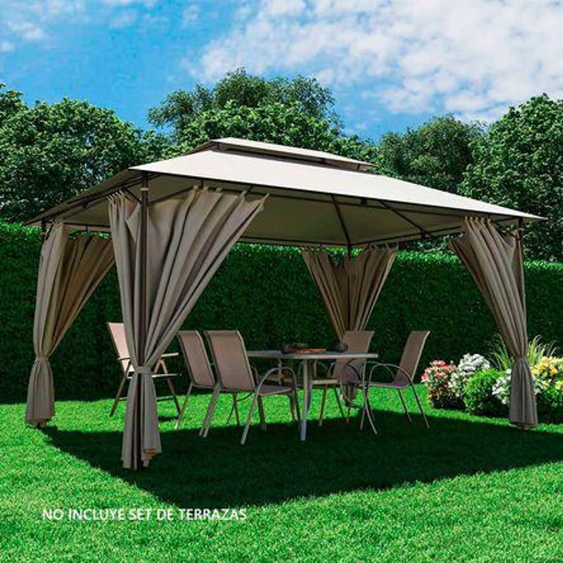 Pérgola Gazebo Oxis 300x400 cm Taupe