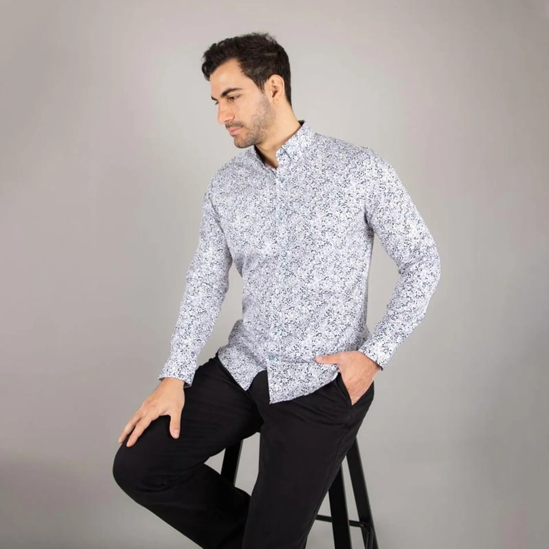 Camisa Lima Shirt Modern Fit Lorenz Royal White