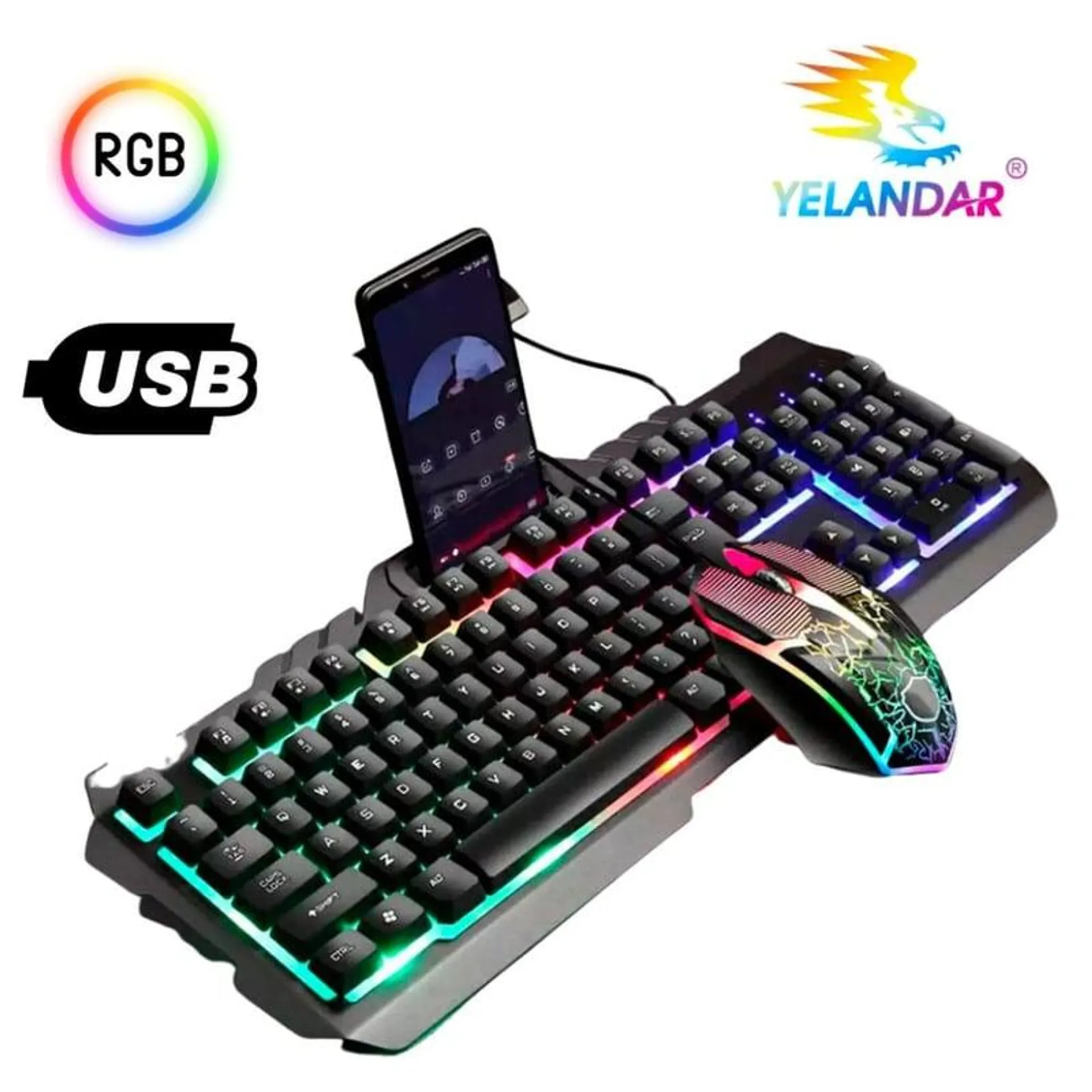 Kit Teclado Y Mouse Gamer Iluminación Luces RGB Gaming