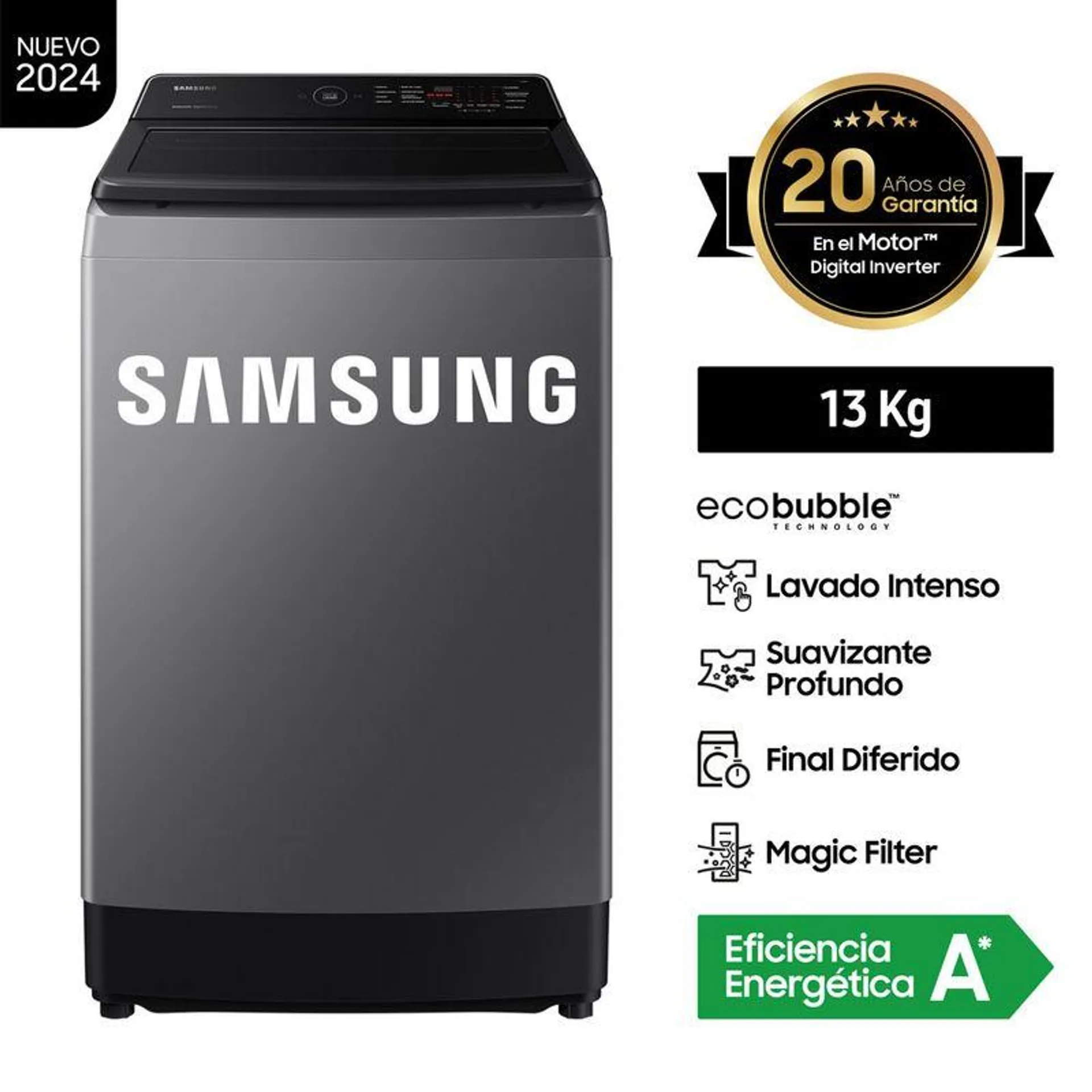 Lavadora Samsung Wa13Cg5441Bdpe 13Kg Gris