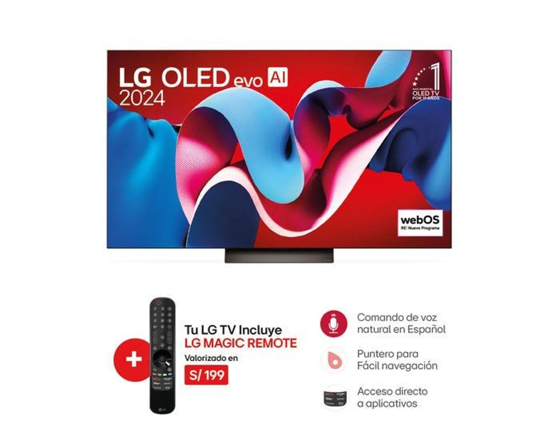 Televisor LG Smart TV 55" OLED evo 4K UHD OLED55C4PSA (2024)