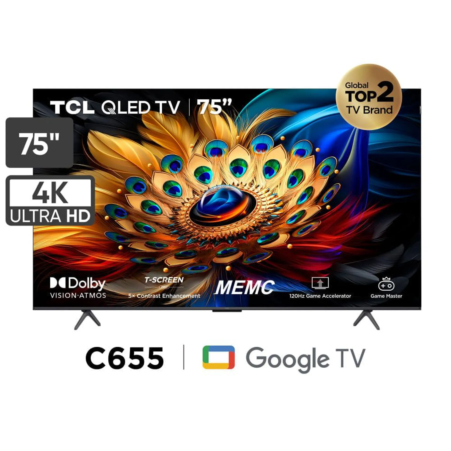 Televisor TCL QLED 75" UHD 4K Smart TV 75C655