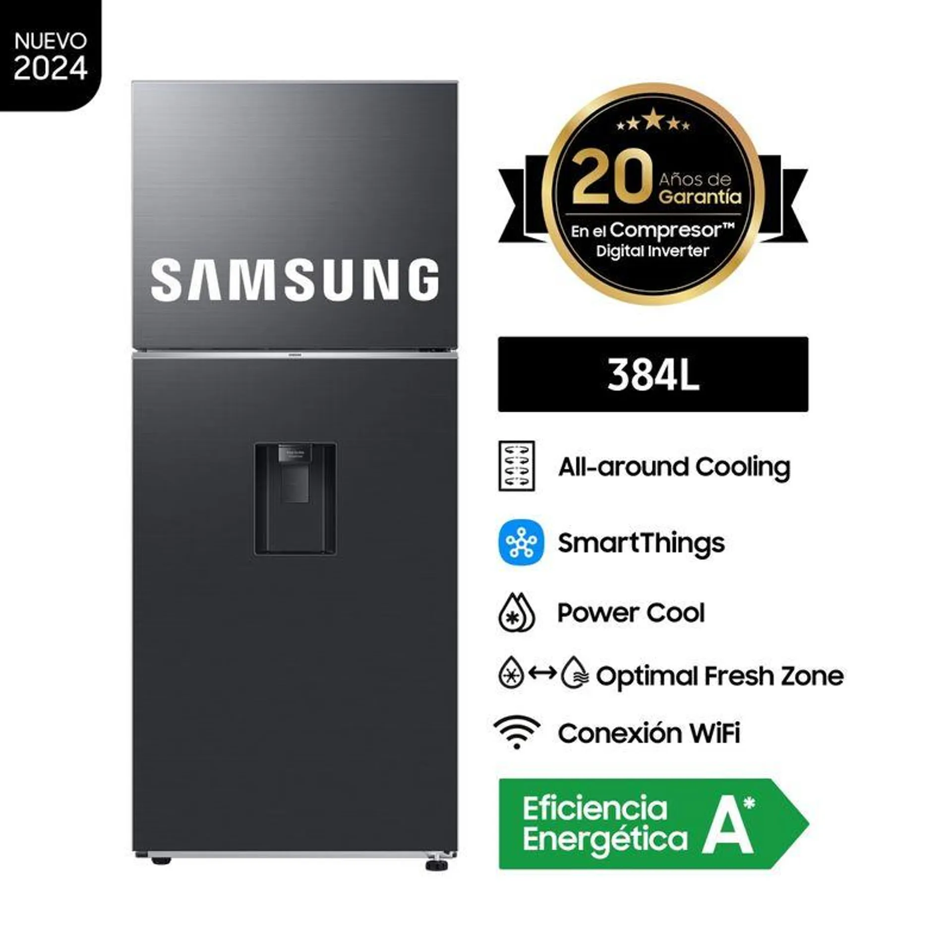 SAMSUNG REFRIGERADORA RT38DG6730B1PE 384