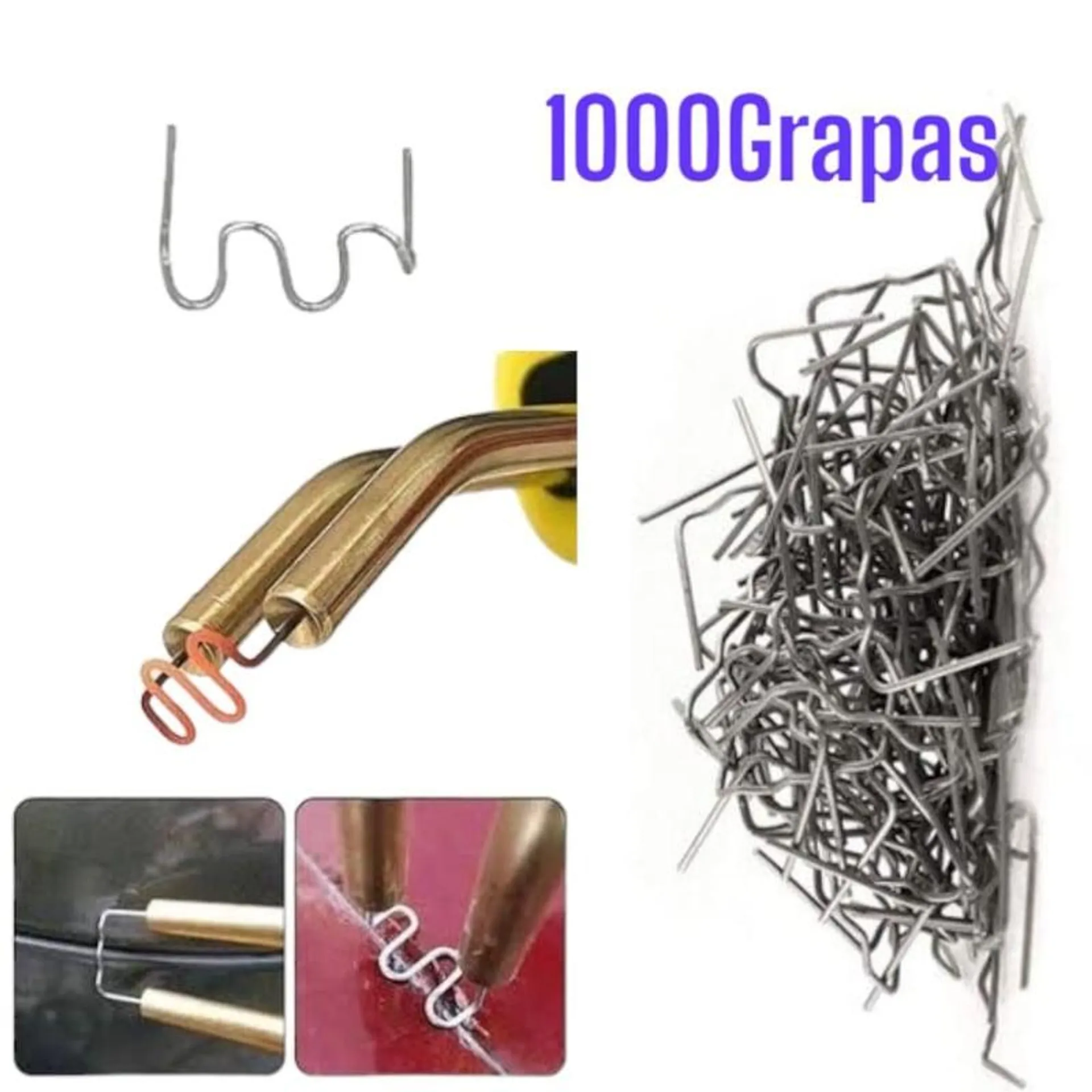 Set 1000Piezas de Grapas para Pistola Soldadura Plástico Parachoques