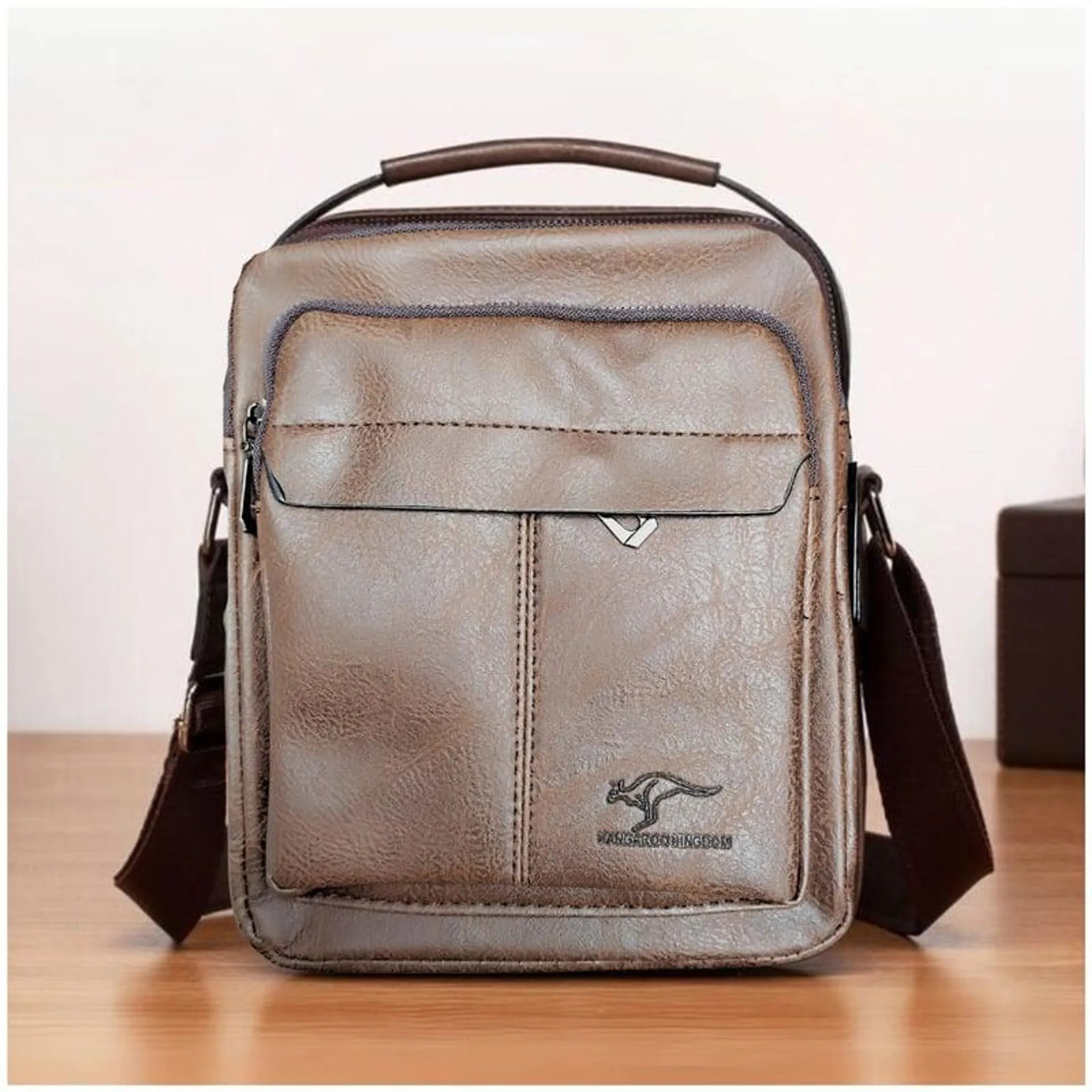 Morral Bolso para Hombre Elegante Cuero PU