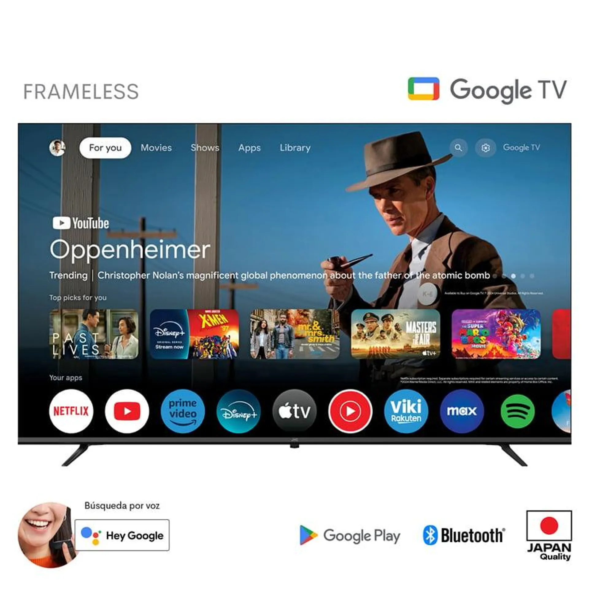 Televisor Jvc 70" Isdbt 4k Uhd Google Tv Os