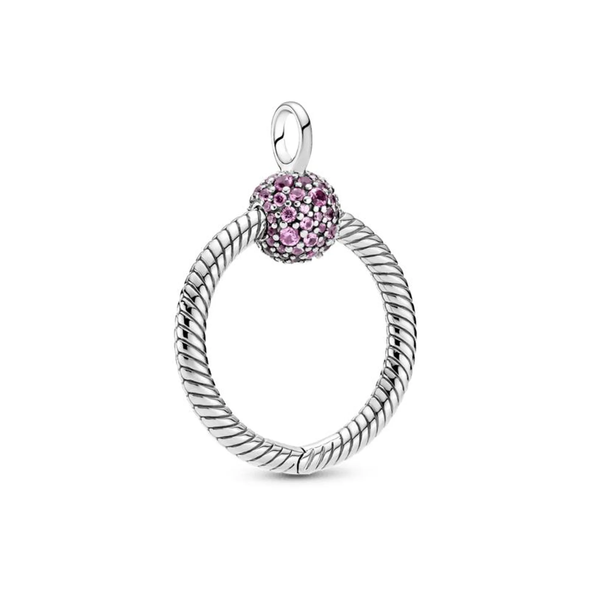Pendente O Pandora Moments Pequeno Rosa Em Pavé