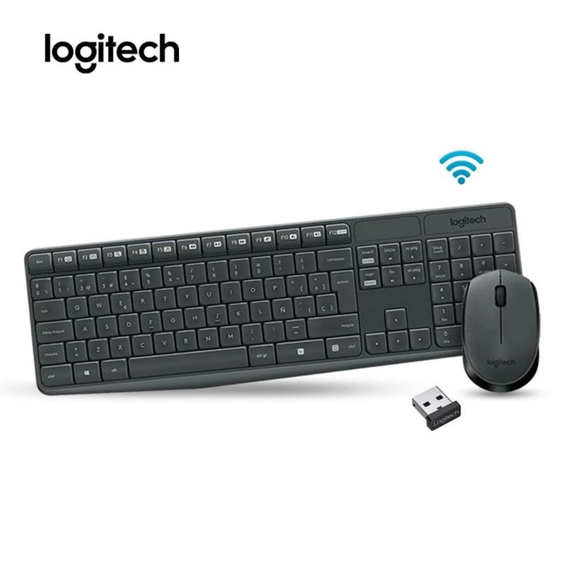 Teclado Mouse Logitech MK235 Inalambrico Negro