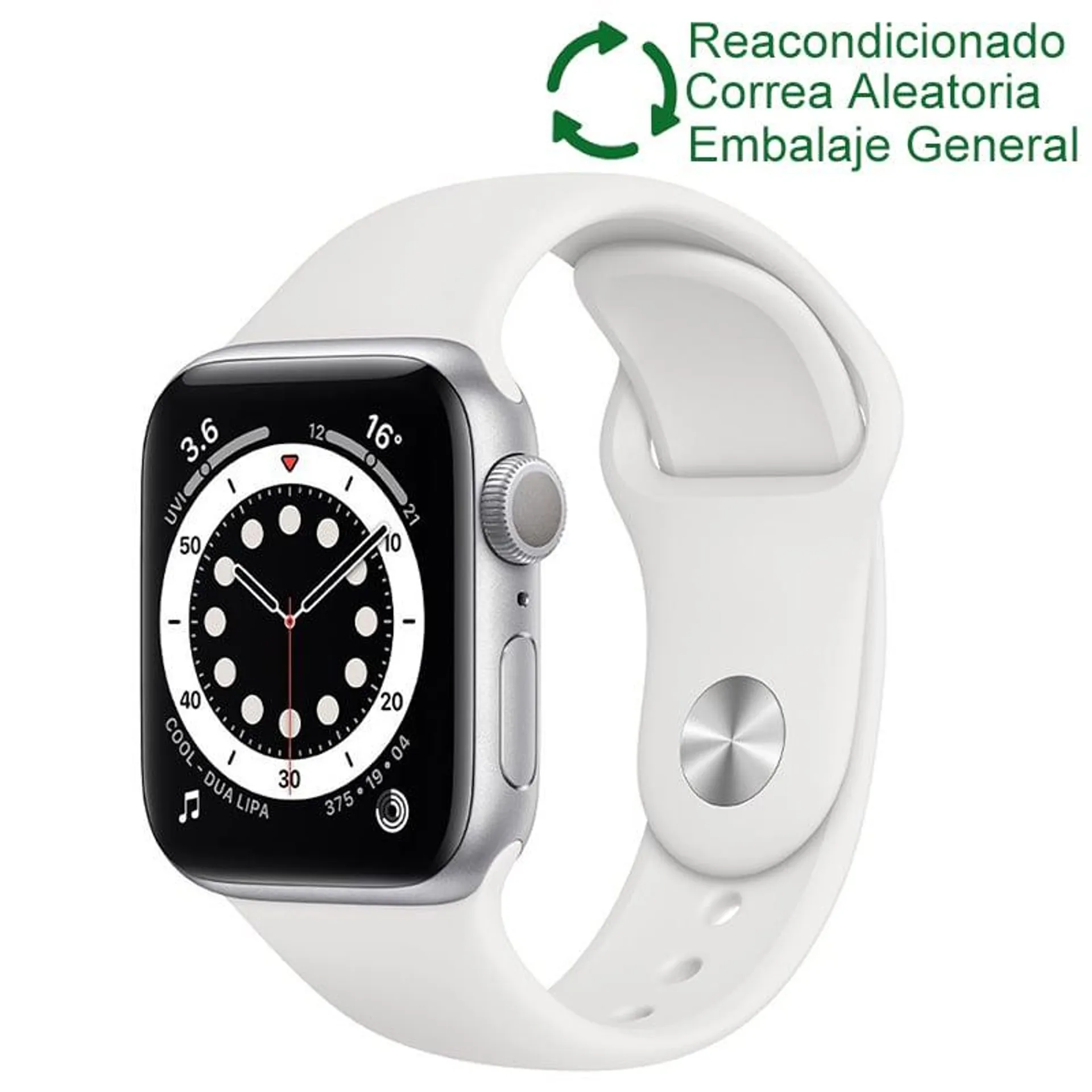 Apple watch series 6 A2294(44mm,GPS)-Plata reacondicionado(NO NUEVO)