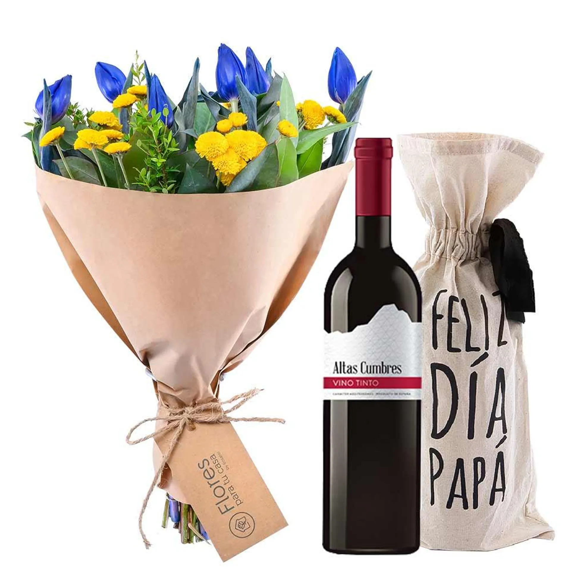 Ramo Tulipanes y Vino para Papá