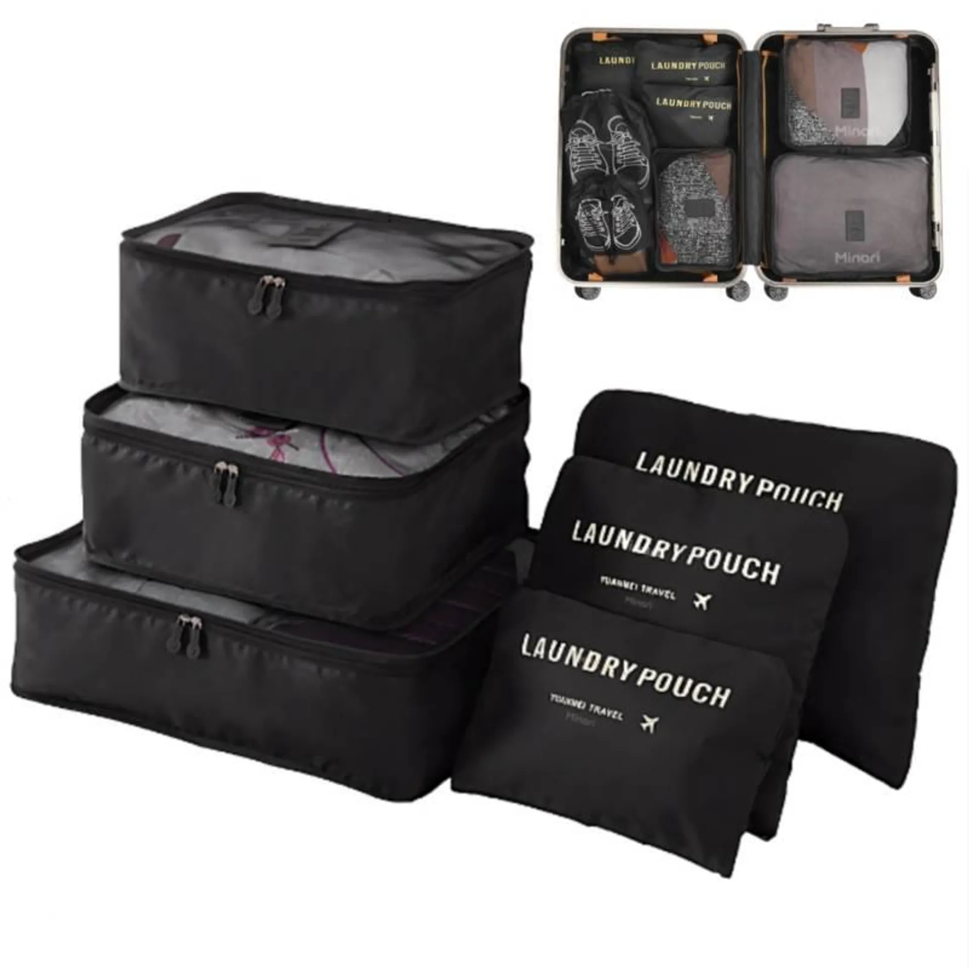 Set Organizadores de Maleta Bolsas Impermeable para Viaje 6PCS 92B