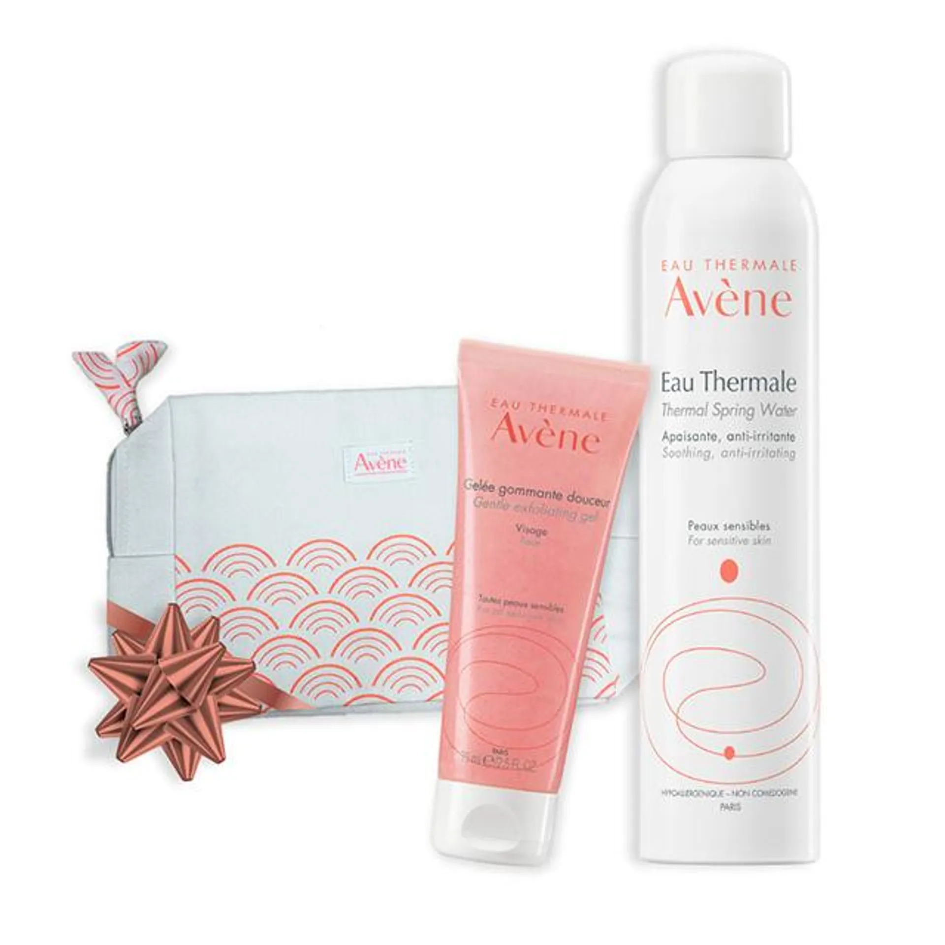 Pack Avène Agua Termal + Gel Exfoliante + Neceser