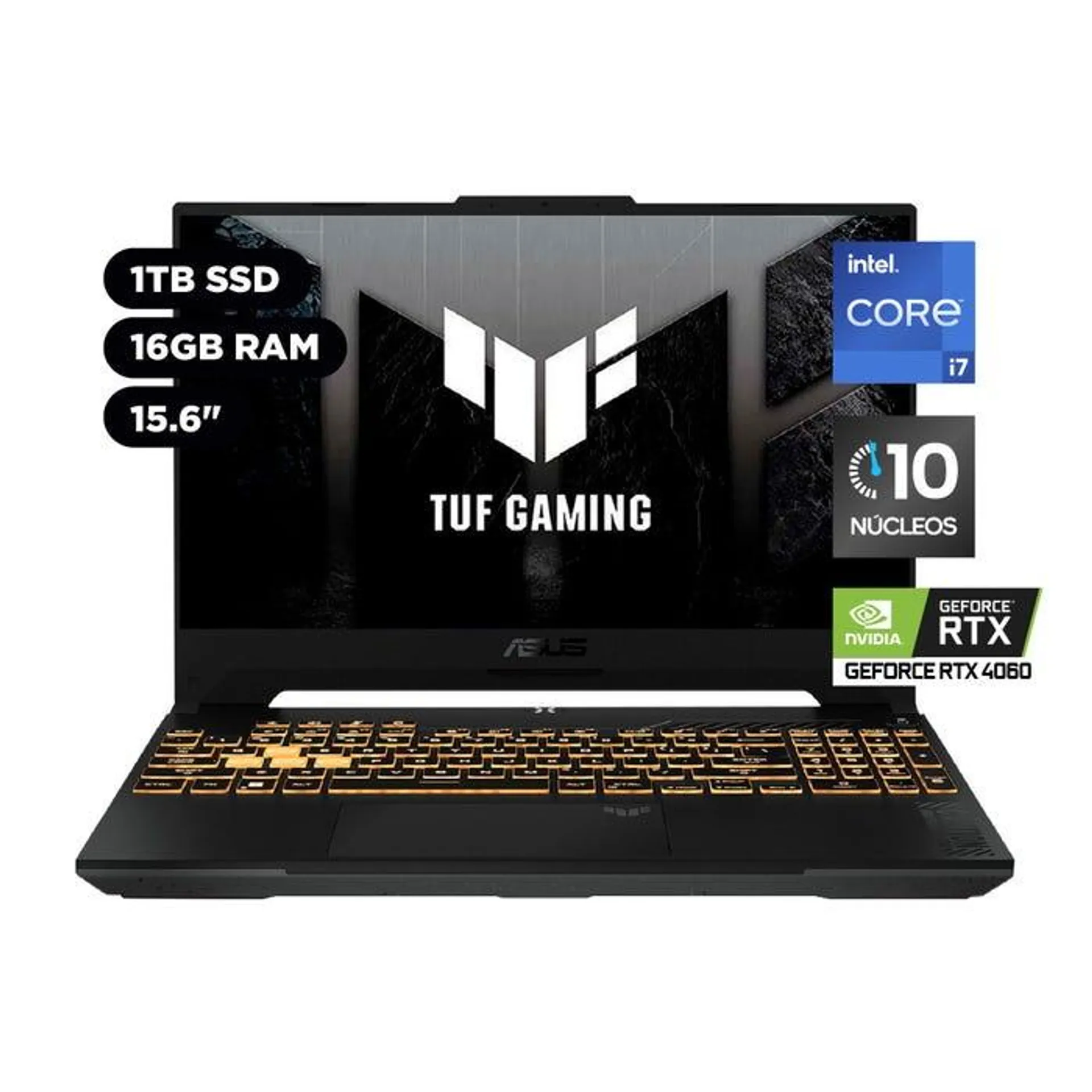 Laptop Gamer Asus TUF F15 15.6" Intel Core i7 10 núcleos 16GB 1TB RTX 4050 FX507VV-LP148W