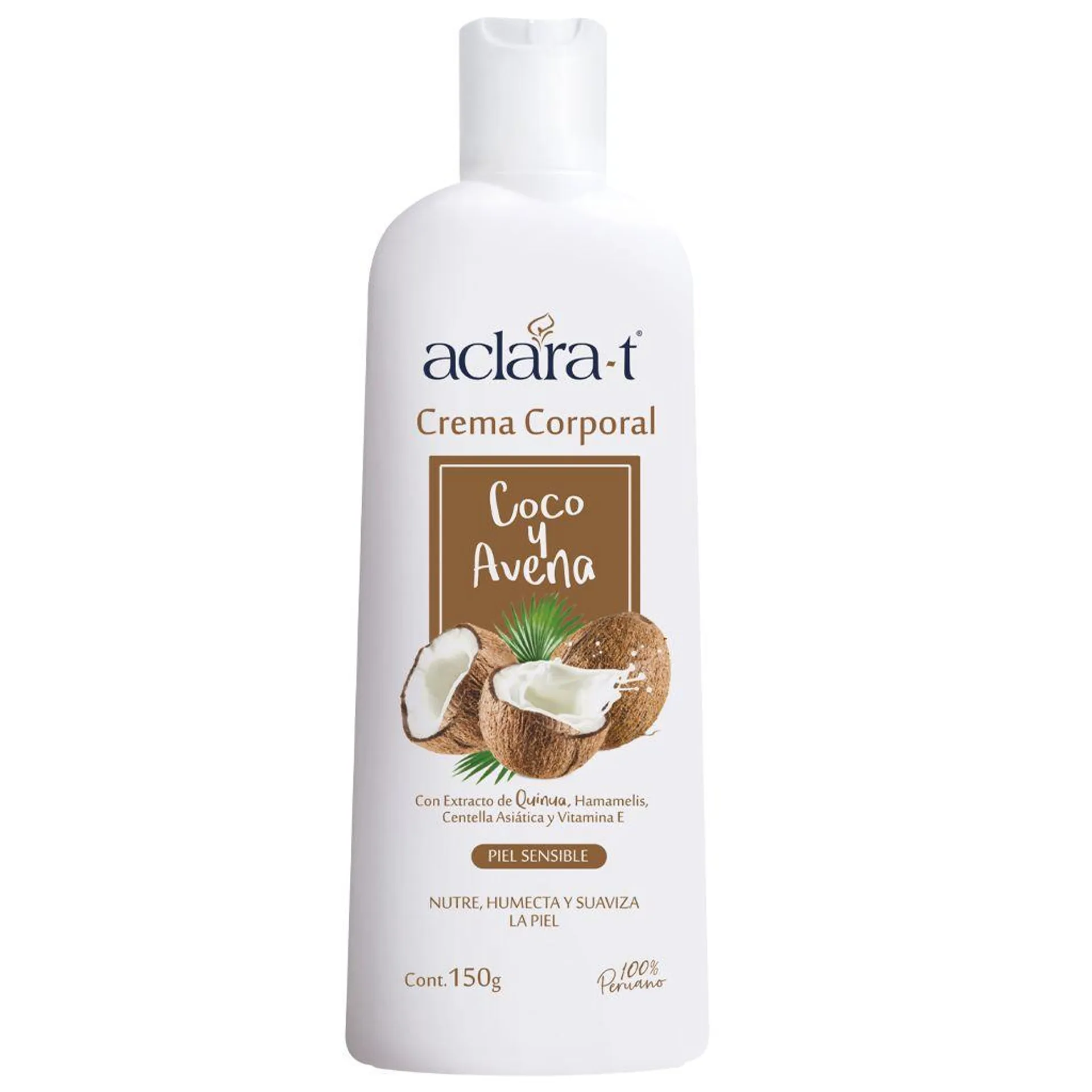 Aclara-T Crema Corporal Coco y Avena - Frasco 150 G