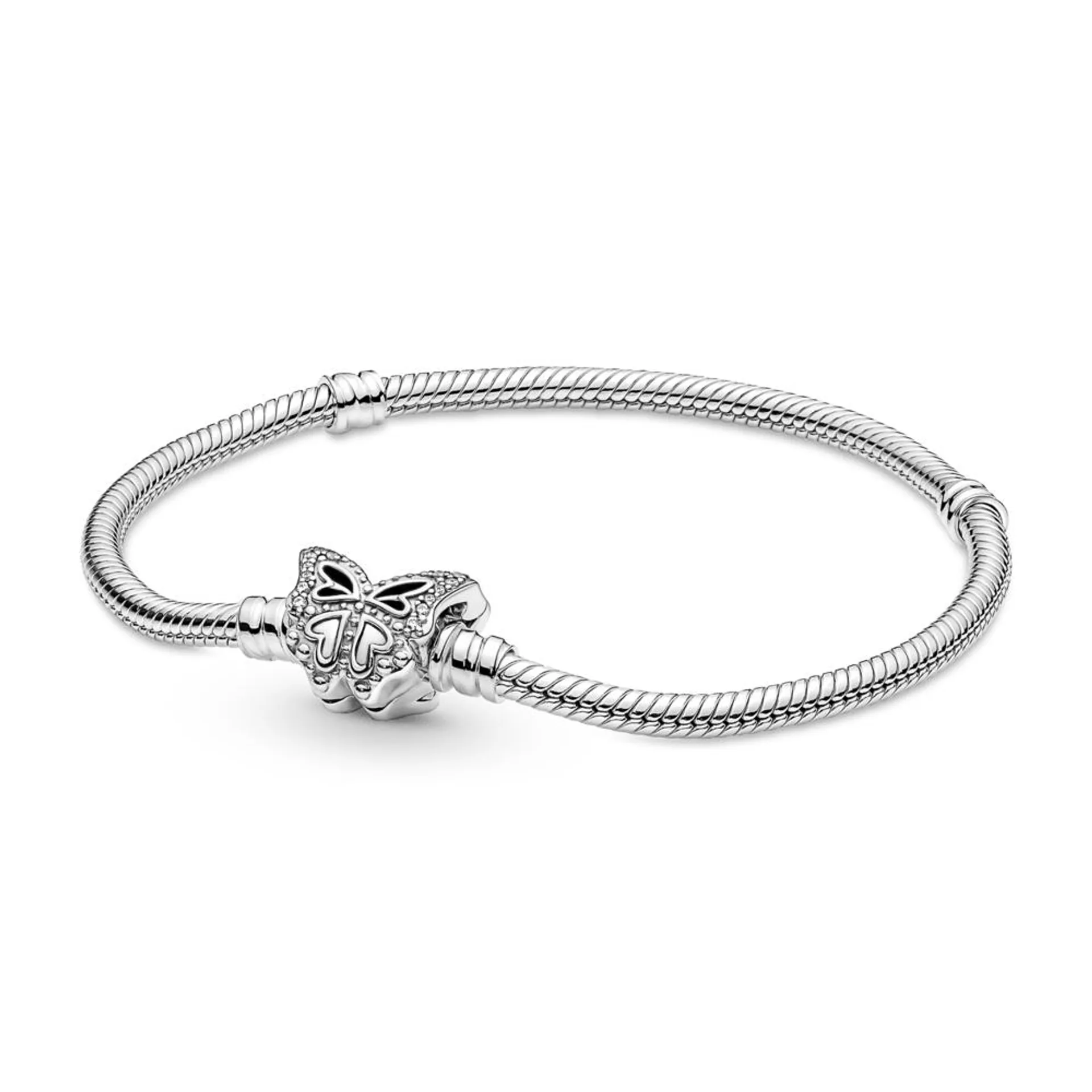 Brazalete Pandora Moments Cadena De Serpiente Con Broche Forma De Mariposa