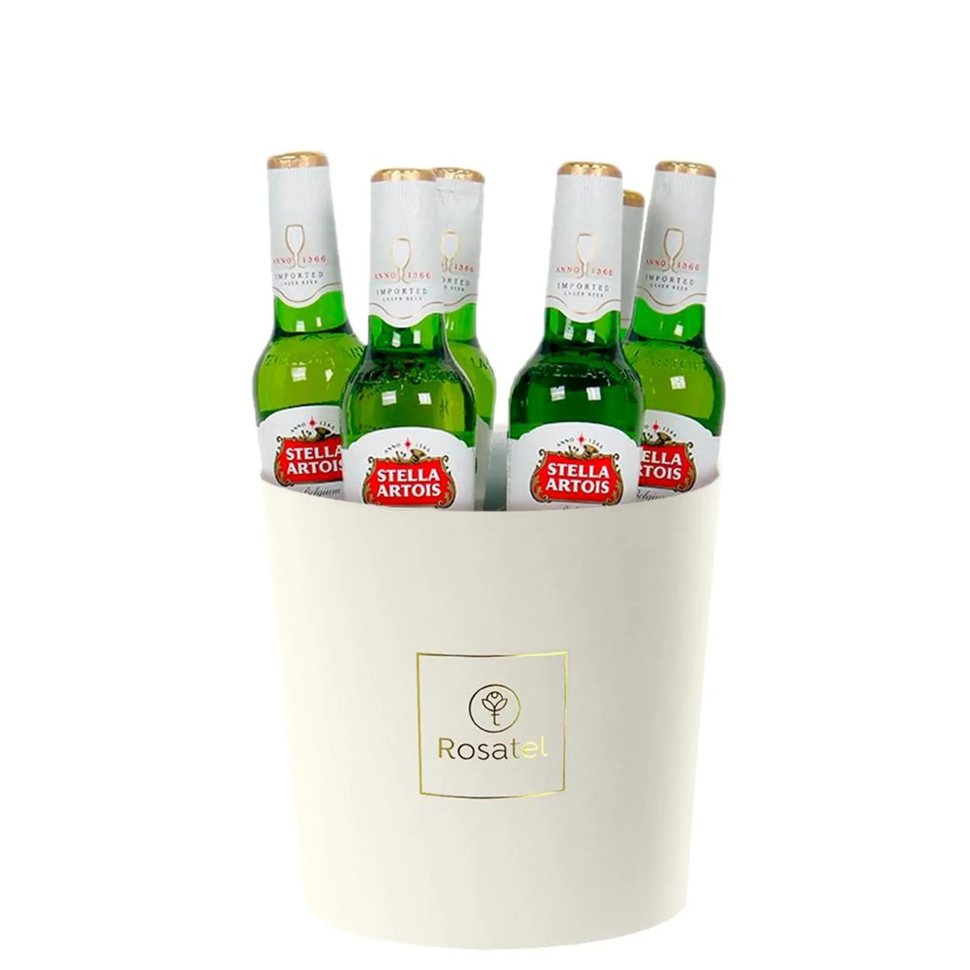 Sombrerera Crema Grande con Cervezas Stella Artois