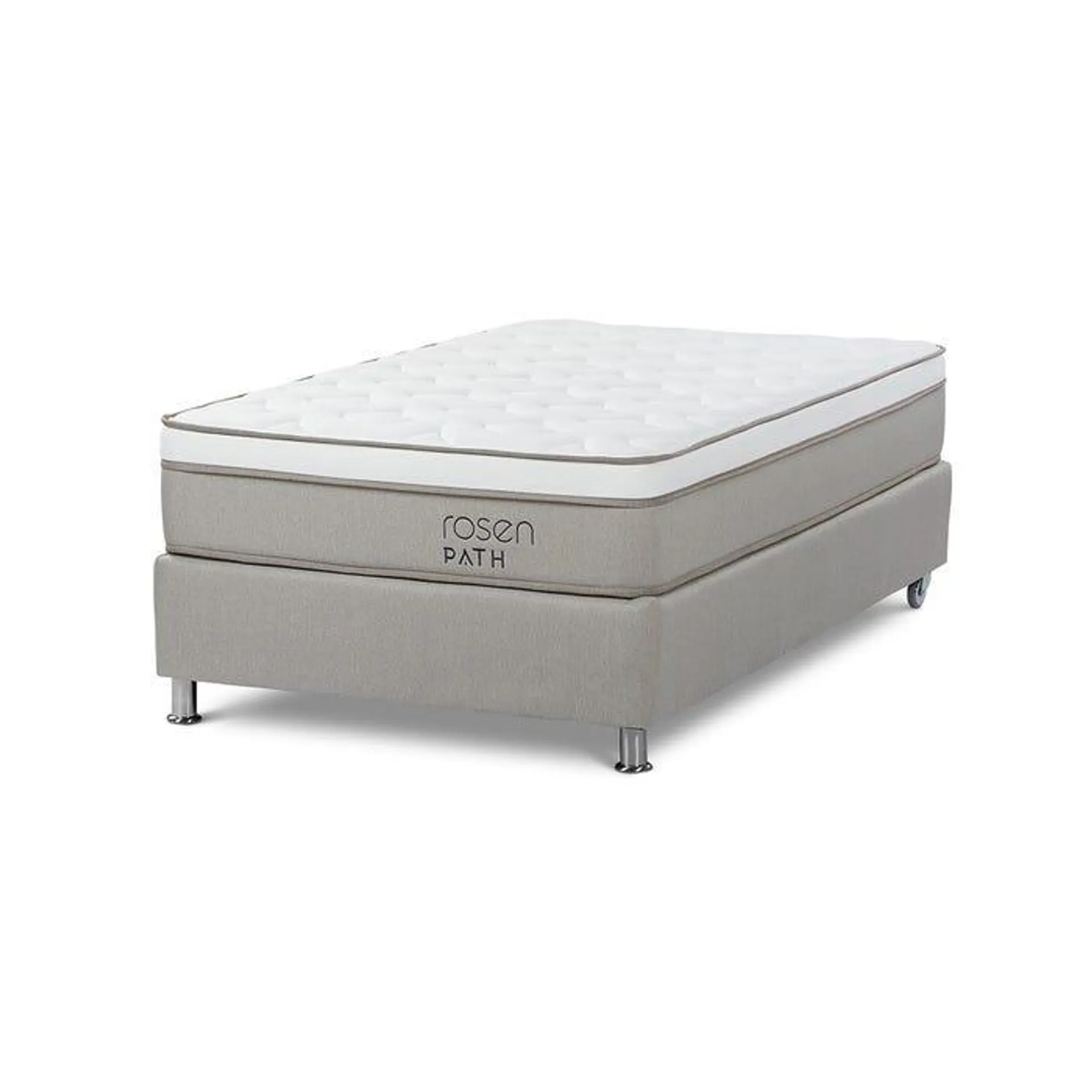 Cama Box Tarima Path Grey 1,5 Plazas 105 x 190 cm