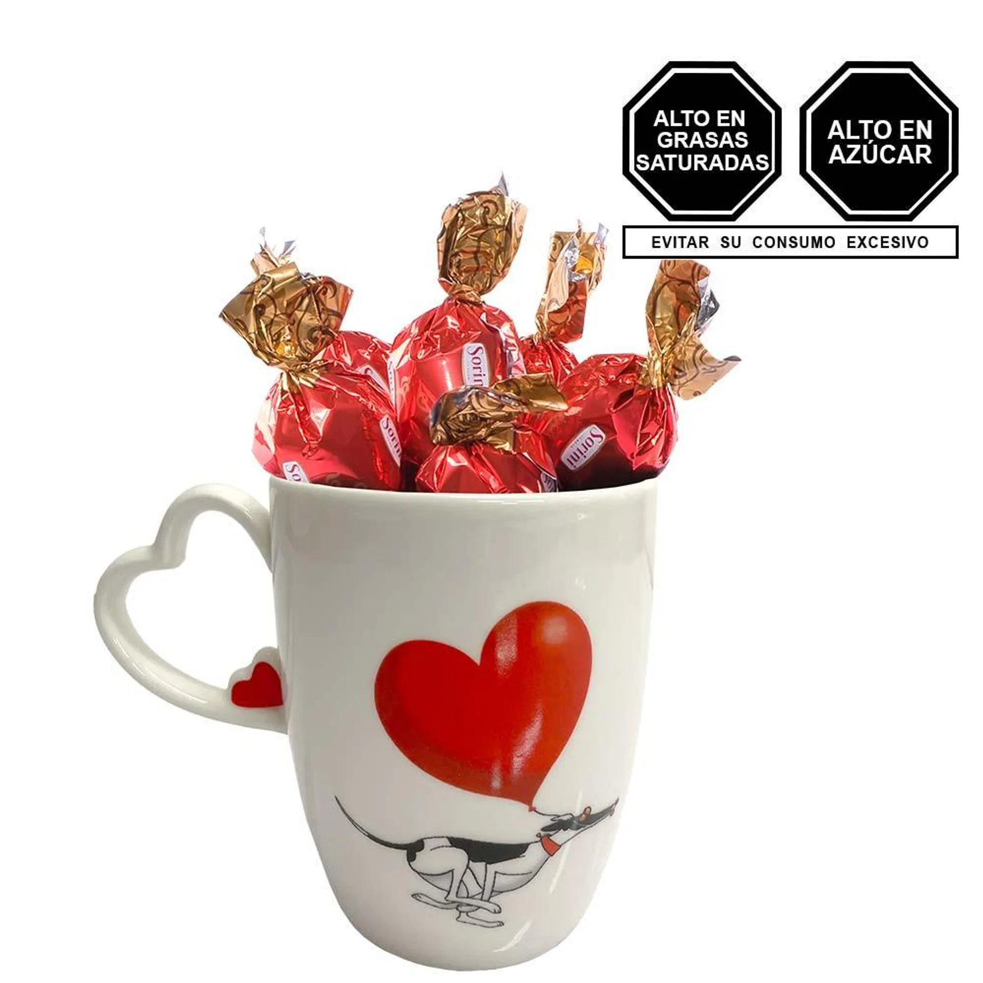 Taza Love Perrito con Chocolates Sorini