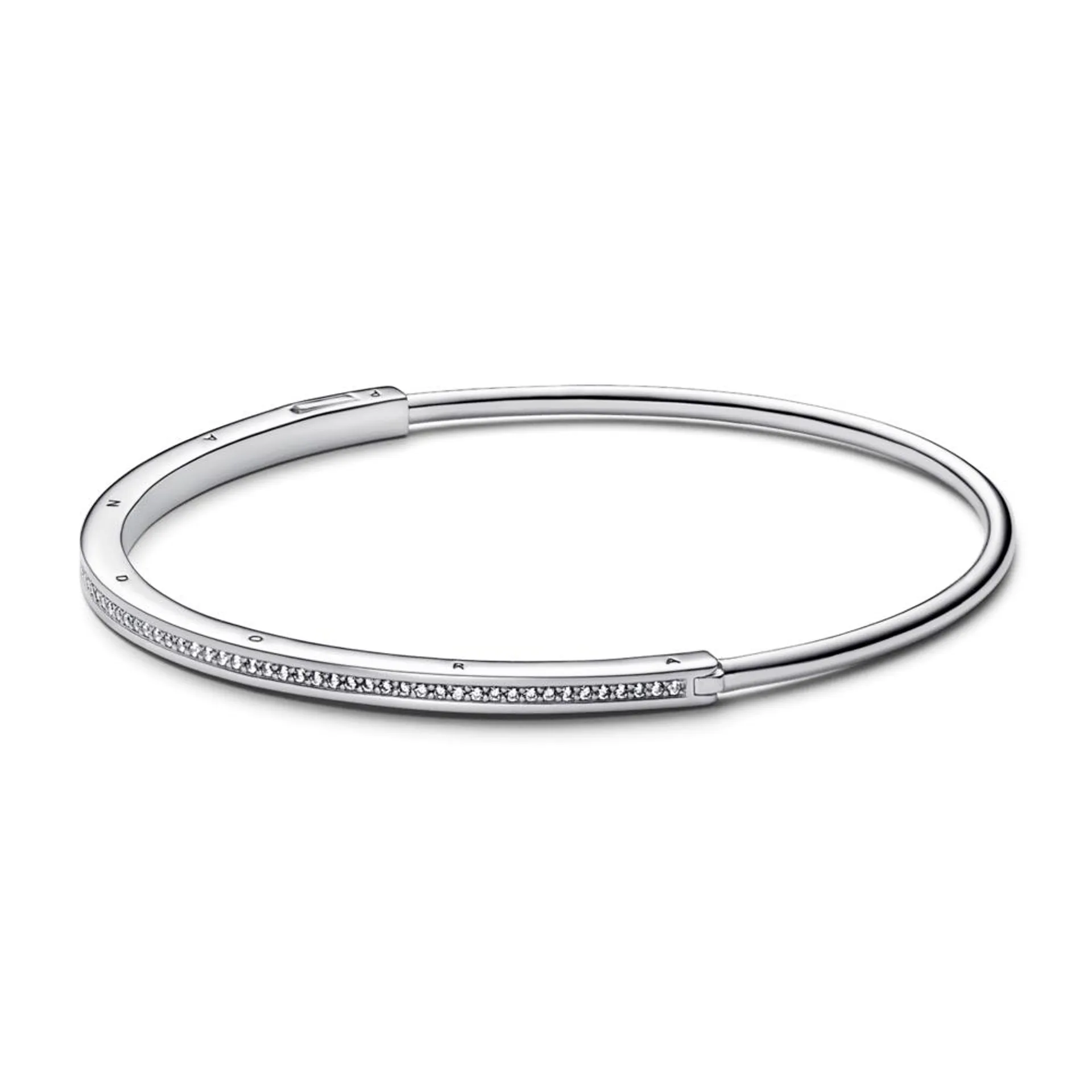 Brazalete rígido I-D Pandora Signature Pandora Plata Esterlina