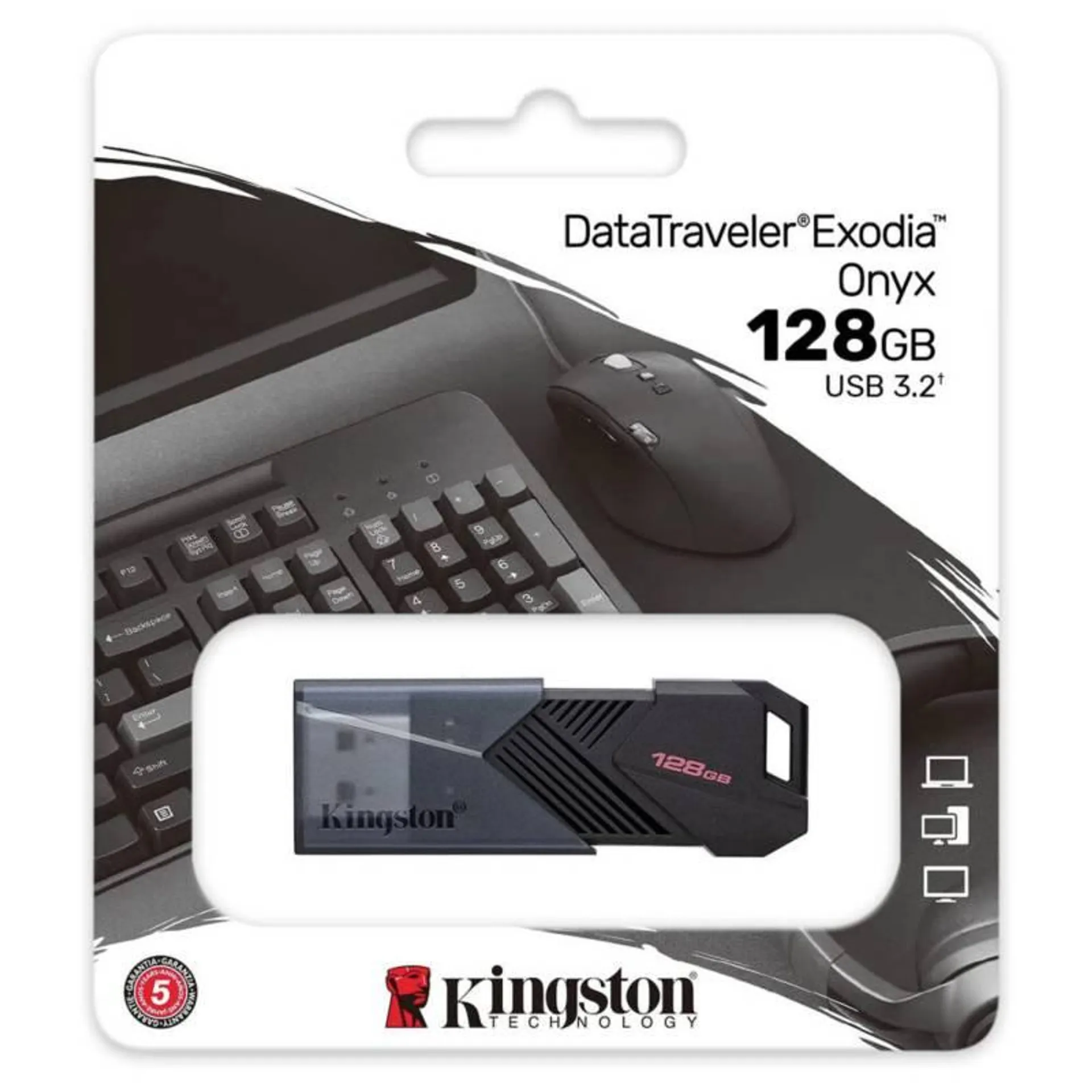 MEMORIA USB KINGSTON EXODIA ONYX 128GB NEGRO