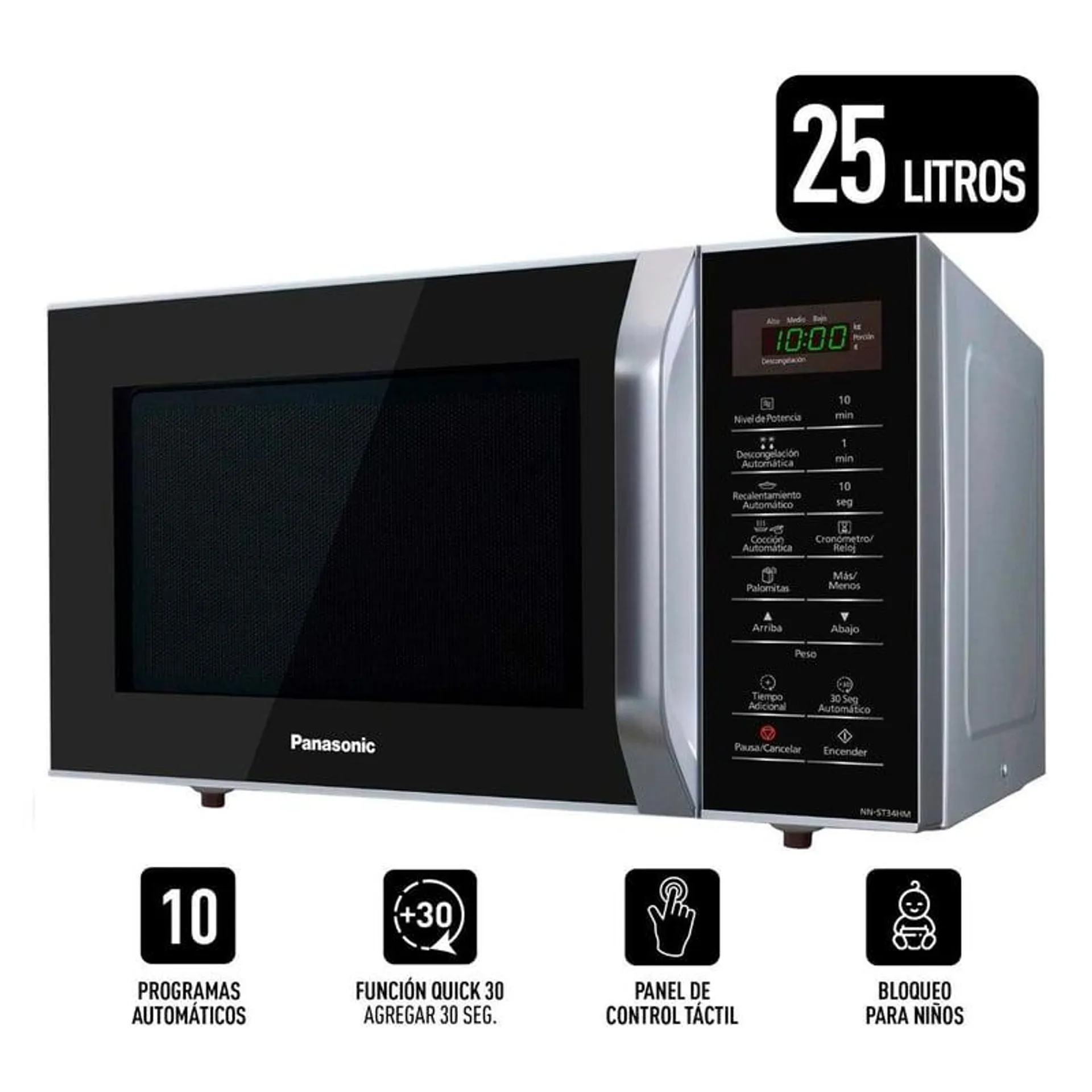 Microondas Panasonic 25L SB34HMRPK Silver