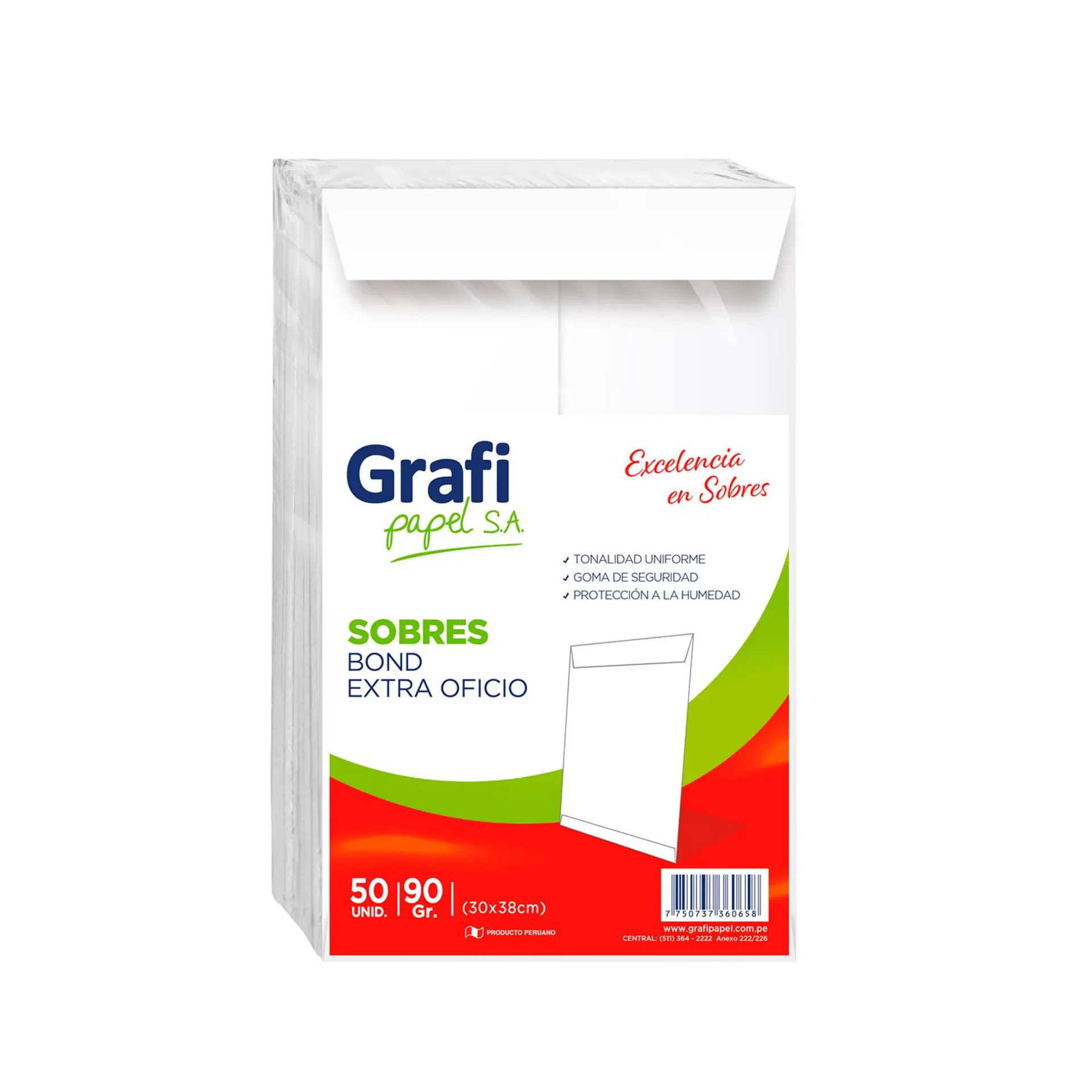 Sobre Grafipapel Bond Tp/Manila Extra Ofic 90G - Pqte x 50