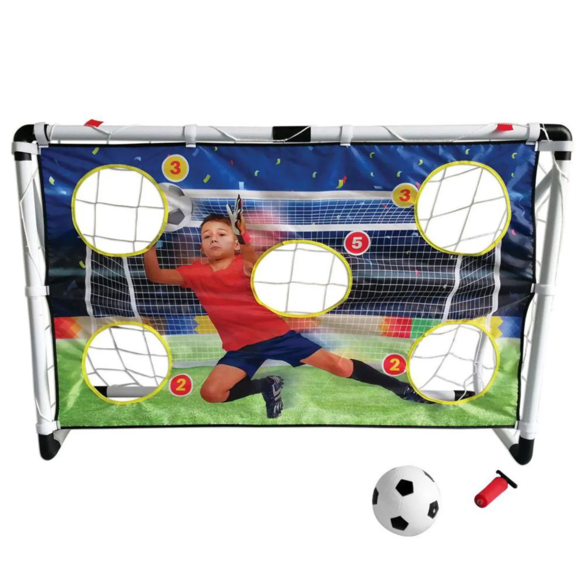 Arco De Fútbol Transportable Kasaca Con Pelota E Inflador 116 X 76 X 48 Cm